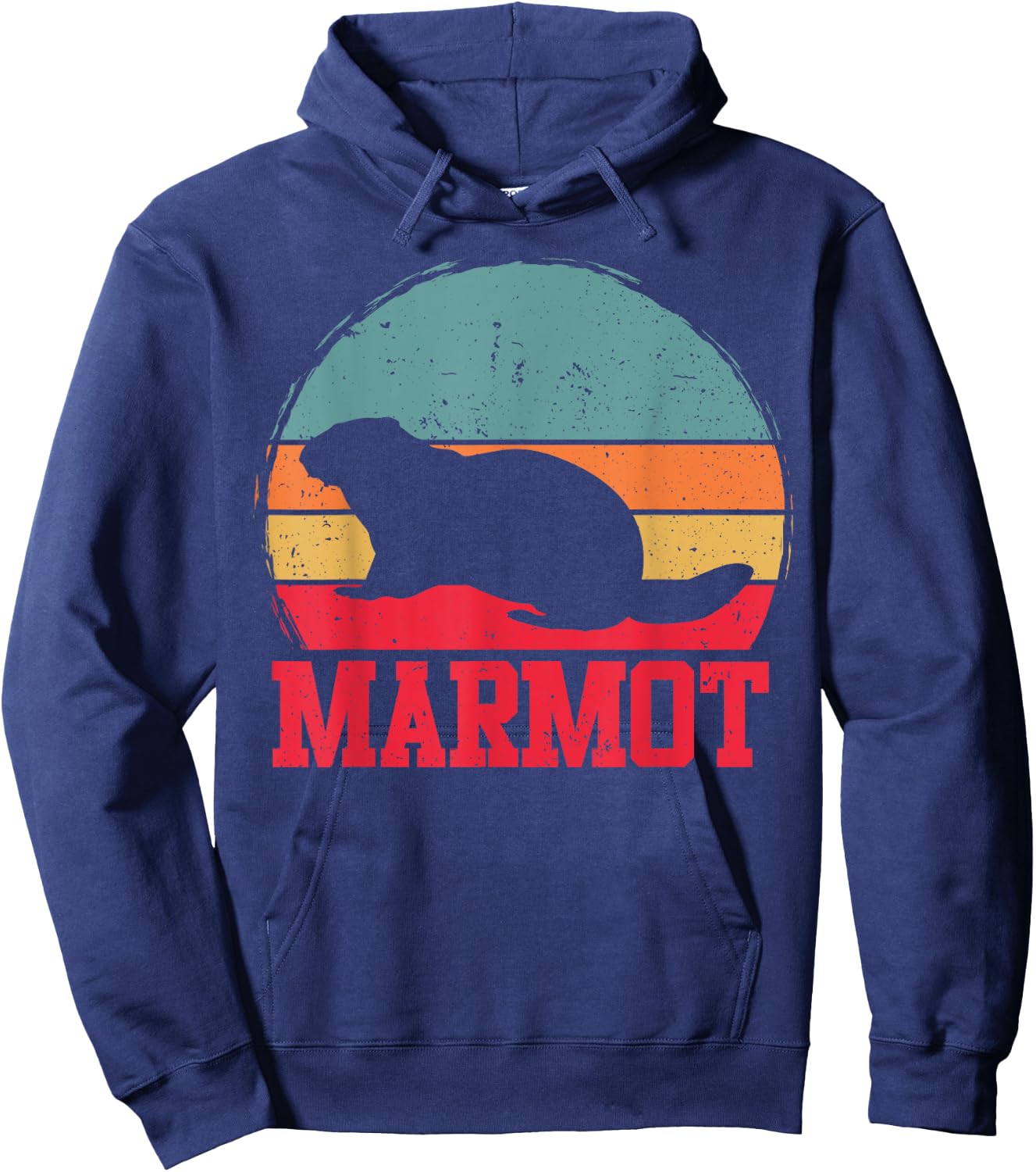 Retro Vintage Marmot lover Sunset Women Kids boys Hoodie - Hoodie | Navy