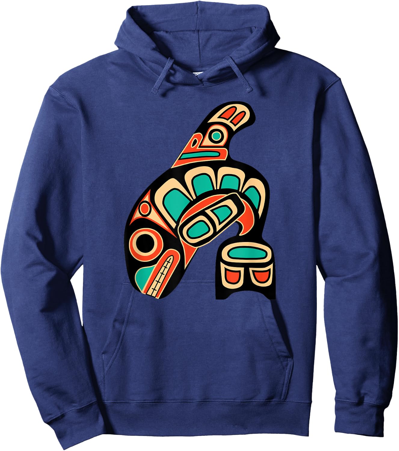 Pacific Northwest Orca Whale Native American Haida Tribal Hoodie - Hoodie | Navy
