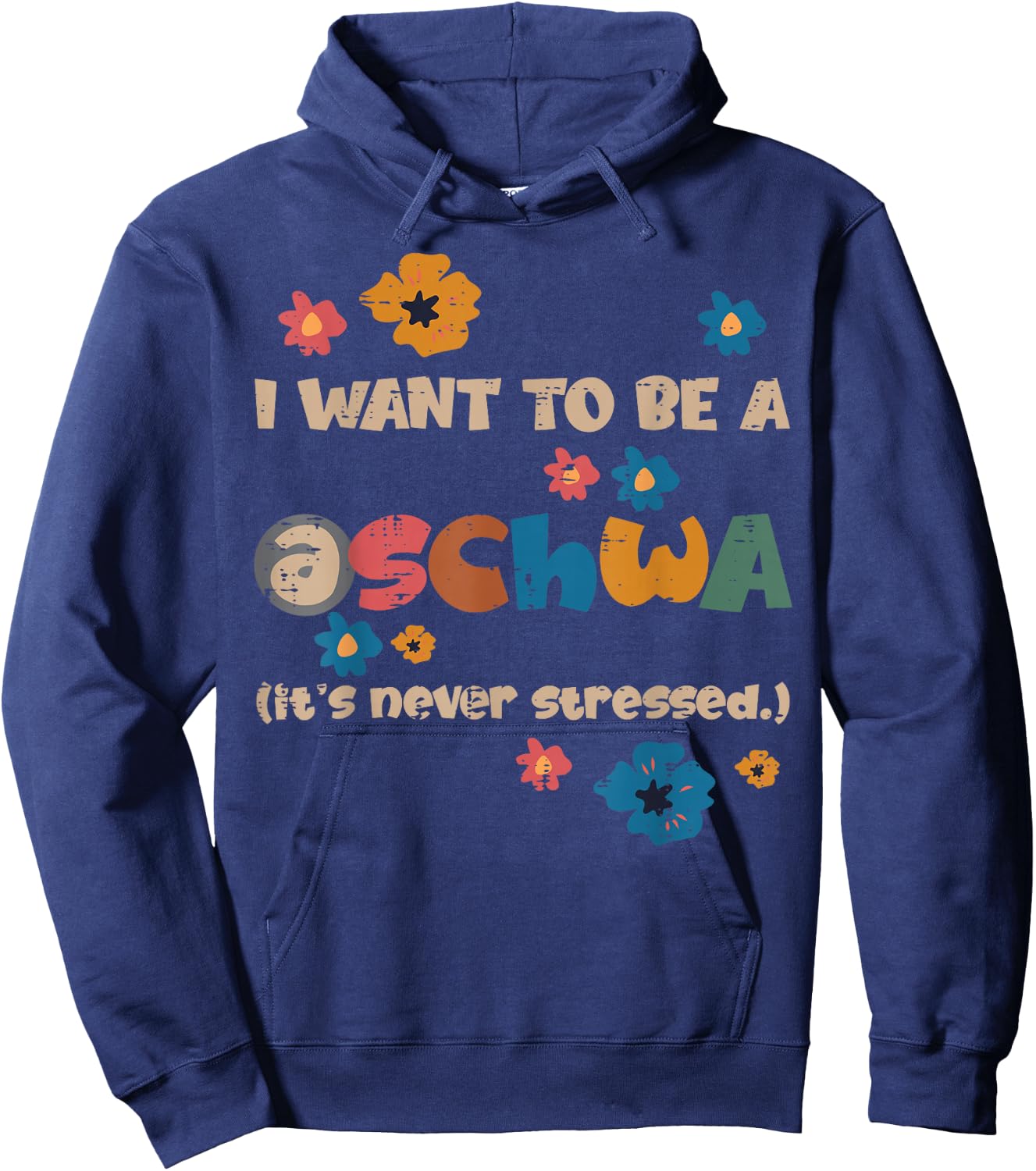 I Want To Be A Schwa Funny Read Book Reading Librarian Hoodie - Hoodie | Navy