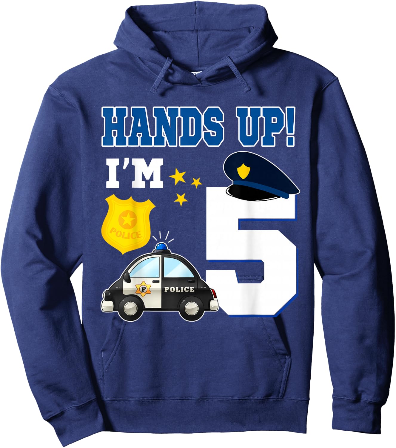 5th Birthday Policeman Boy 5 Year Old Police Officer Hoodie - Hoodie | Navy