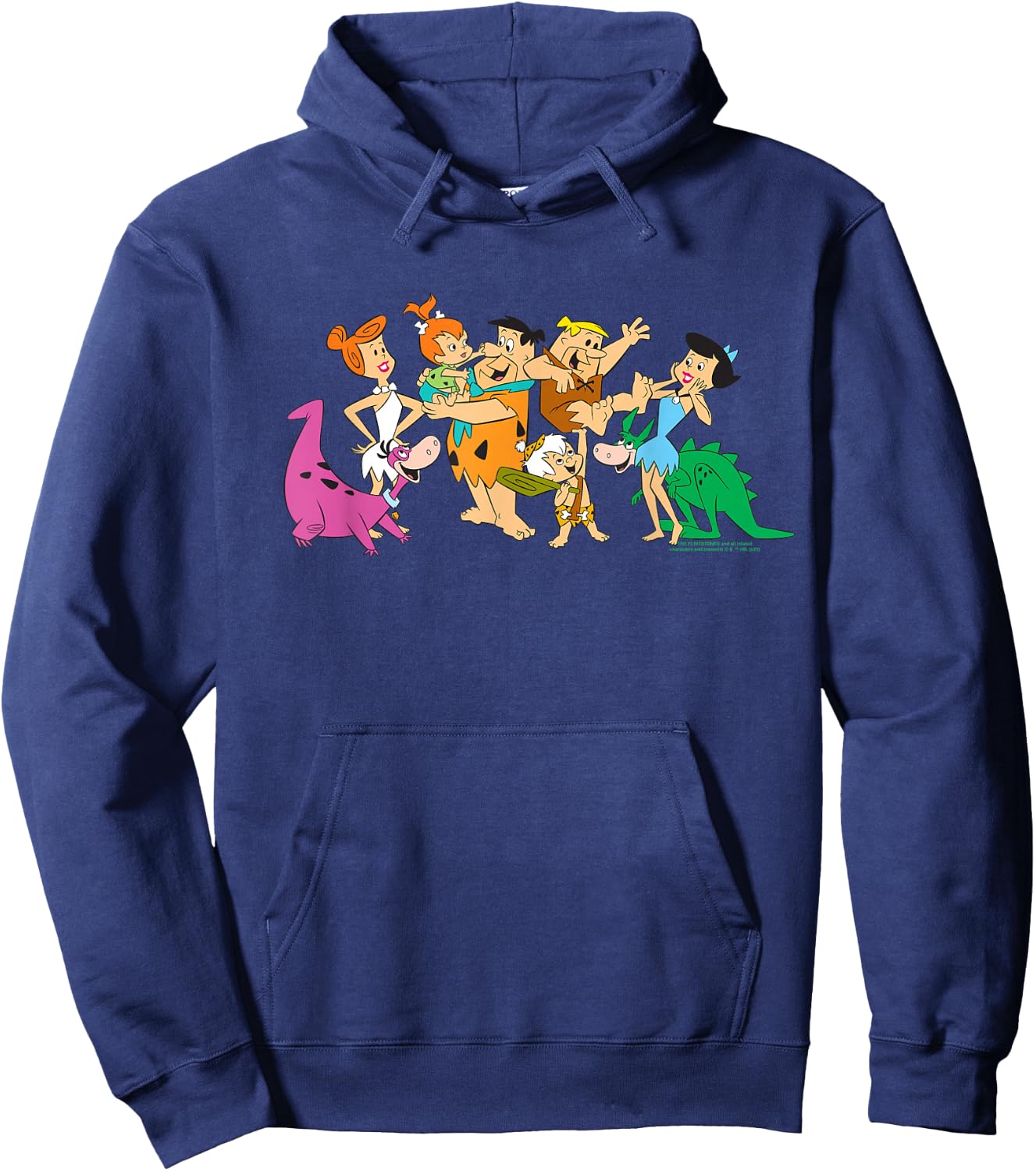 The Flintstones Fred Wilma Barney Group Photo Hoodie - Hoodie | Navy
