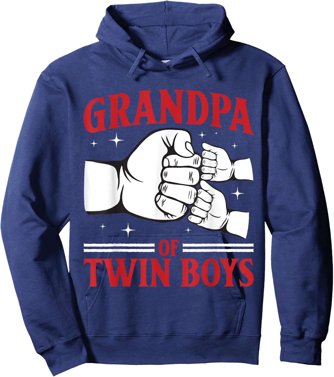 Twin Grandpa Grandfather Of Two Grandpa Of Twin Boys Hoodie - Hoodie | Navy