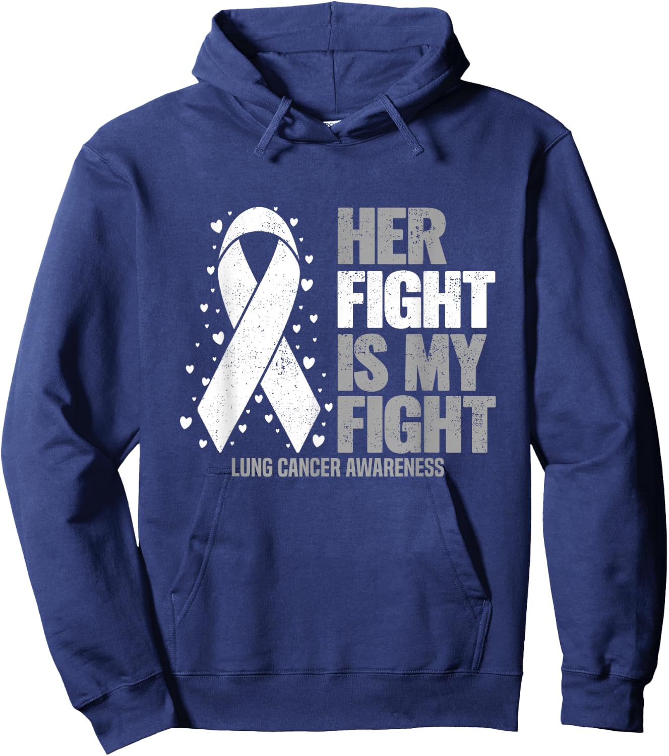 Lung Cancer Her Fight is my Fight Lung Cancer Awareness Hoodie - Hoodie | Navy