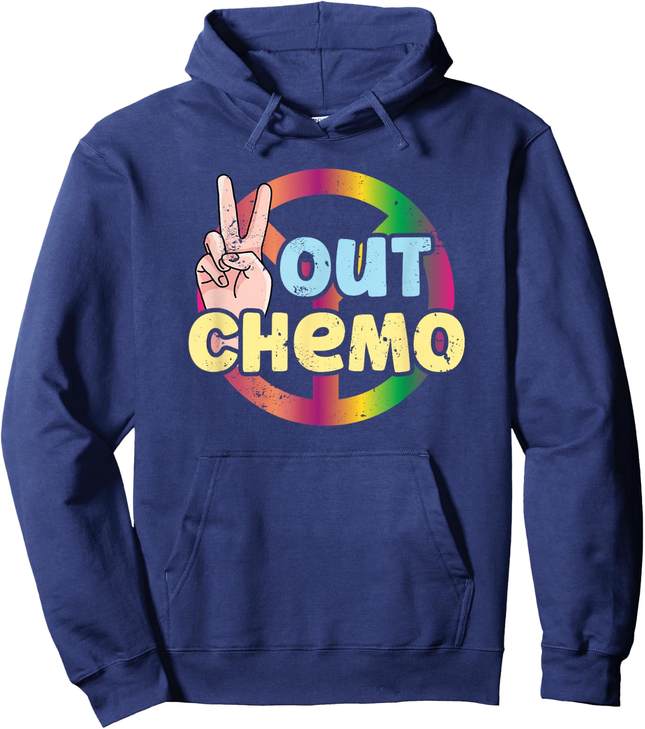 Peace-Out Chemo Cancer Awareness For Fighter Survivor Hoodie - Hoodie | Navy