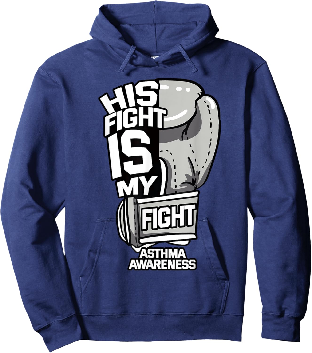 His Fight Is My Fight Asthma Awareness Respiratory Rhinitis Hoodie - Hoodie | Navy
