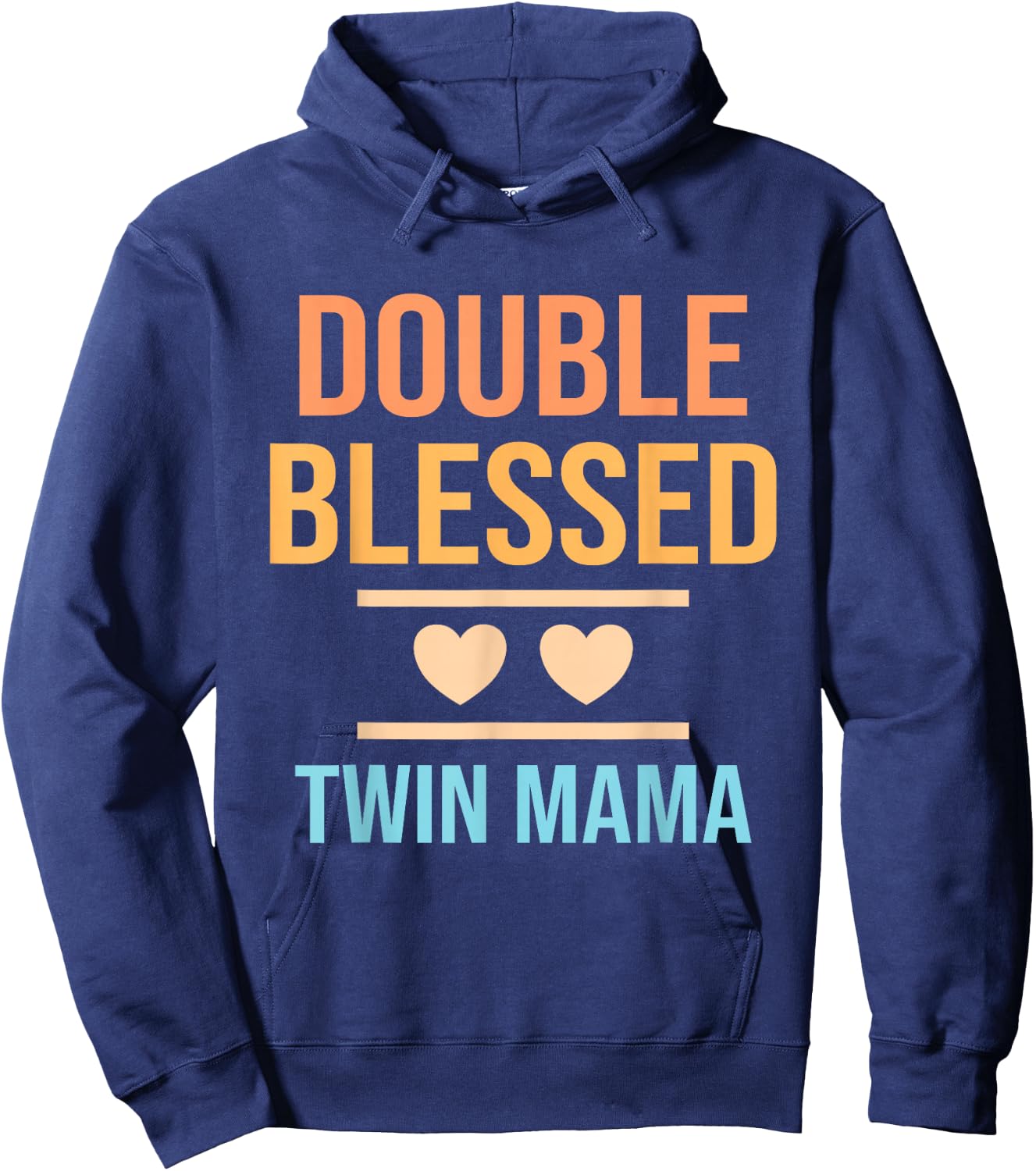 Double Blessed Twin Mama Twin Mom Mother Funny Mother's Day Hoodie - Hoodie | Navy