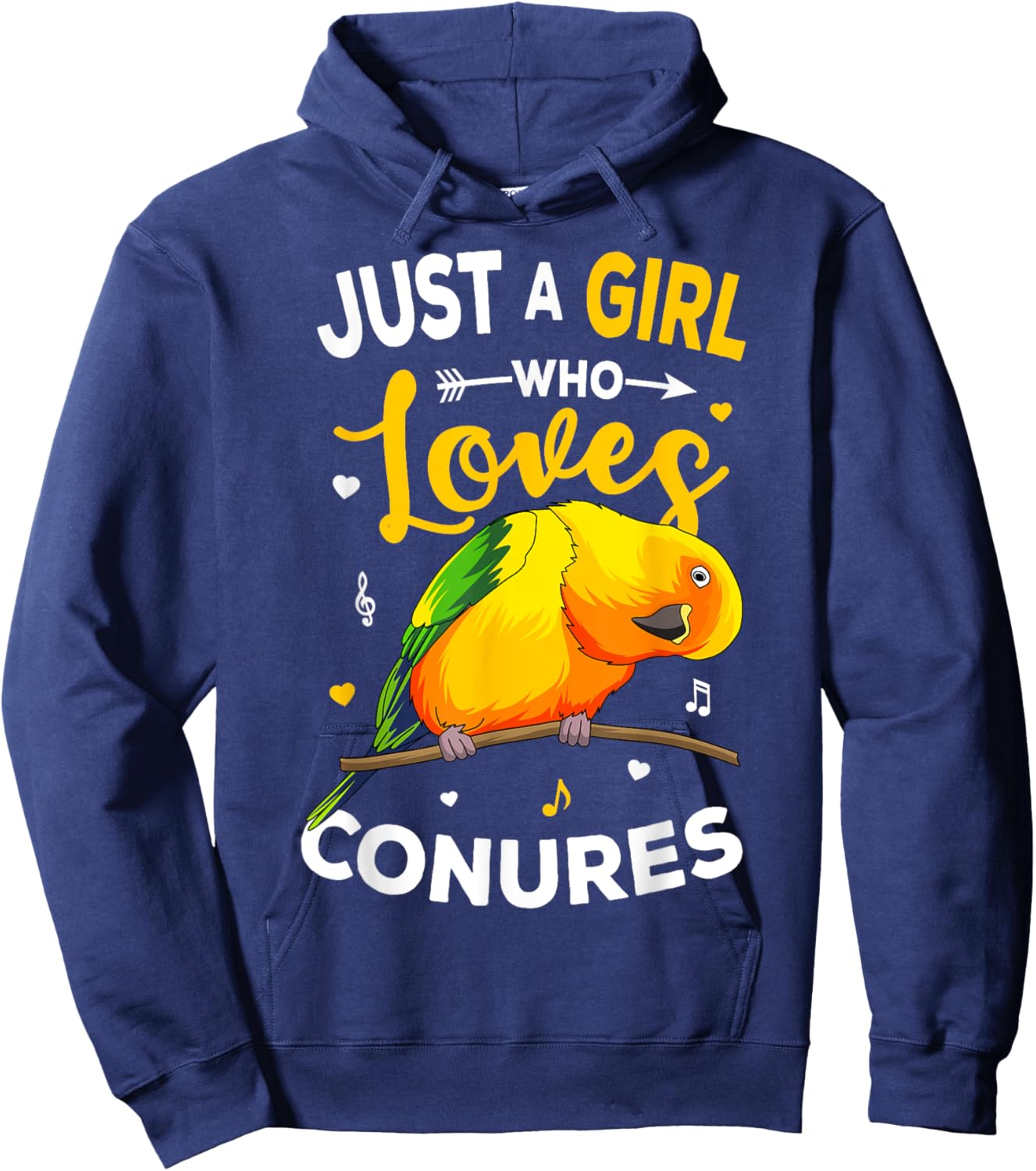 Sun Conure Just A Girl Who Loves Conures Parrot Lover Women Hoodie - Hoodie | Navy