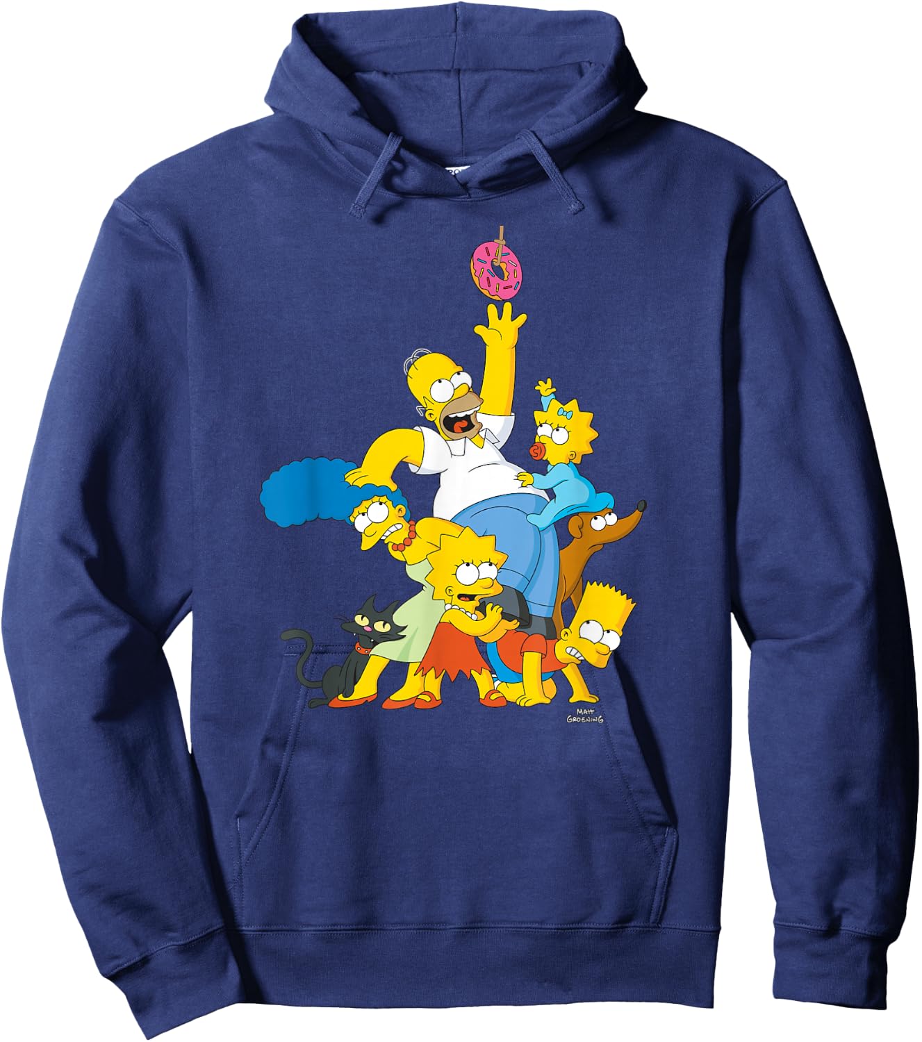 The Simpsons Family Donut Reach Small Hoodie - Hoodie | Navy