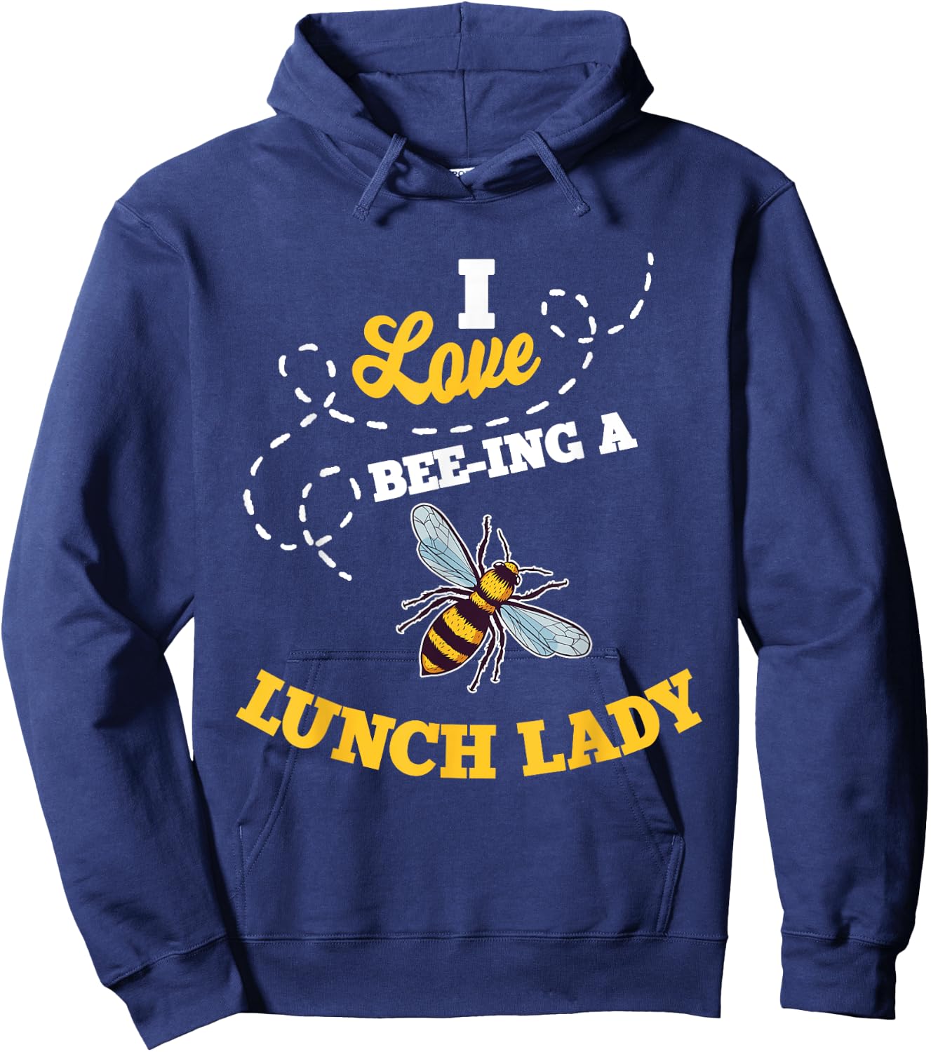Lunch Lady Bee Lover Cafeteria School Food Service Crew Hoodie - Hoodie | Navy