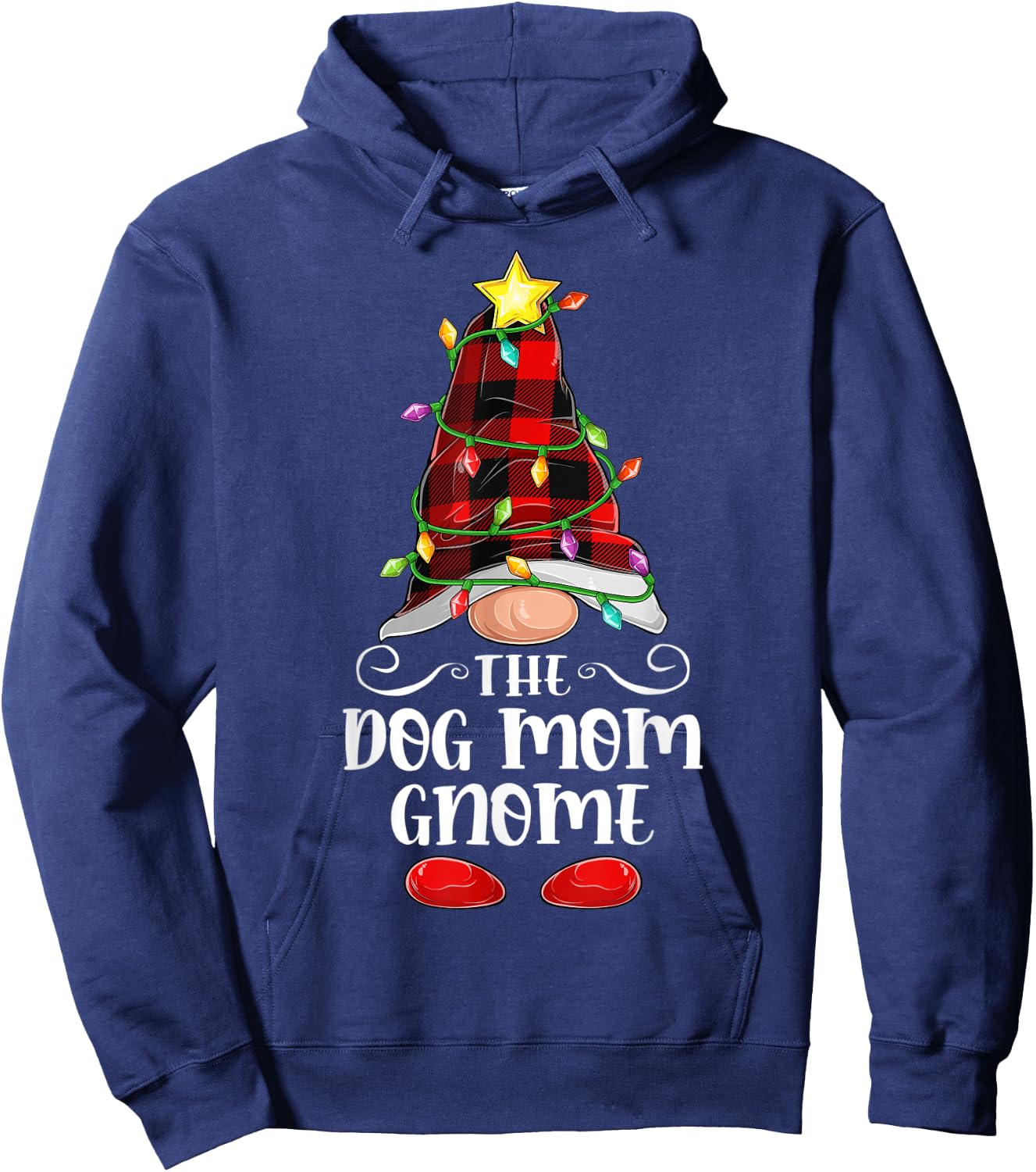 The Dog Mom Gnome - Matching Family Group Christmas Gnome Men Women Hoodie - Hoodie | Navy