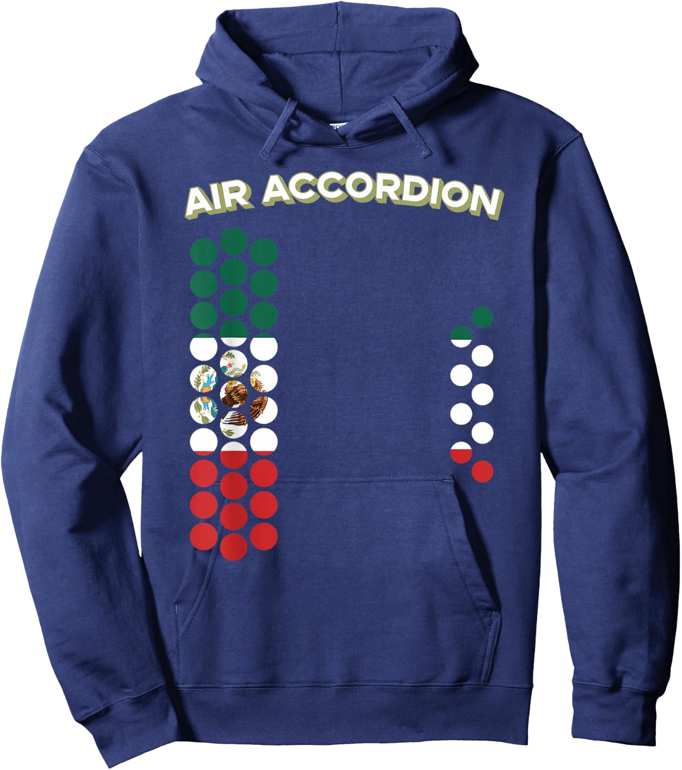 Air Accordion Mexico Flag Cinco De Mayo Music Gift Hoodie - Hoodie | Navy