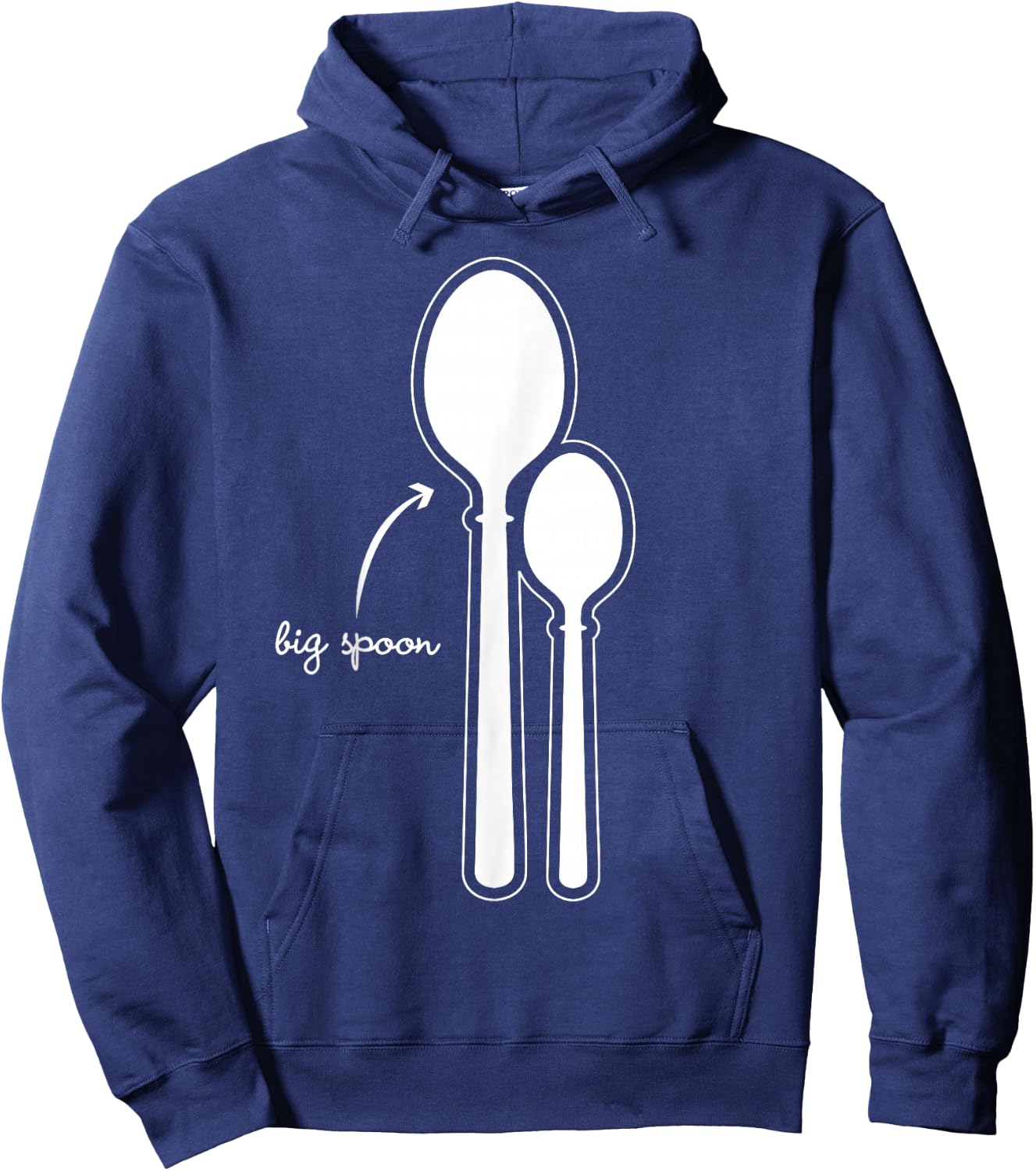 Funny Big Spoon Matching Gift Couples Hoodie - Hoodie | Navy