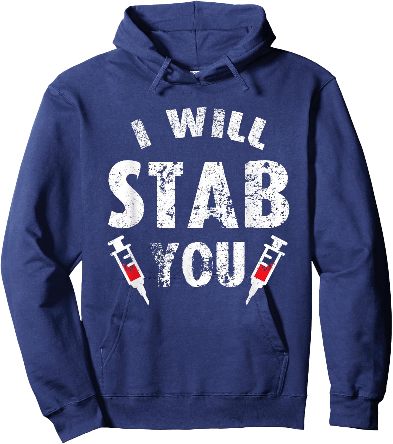 Funny Halloween Nurse Gift I Will Stab You Ghost Hoodie - Hoodie | Navy