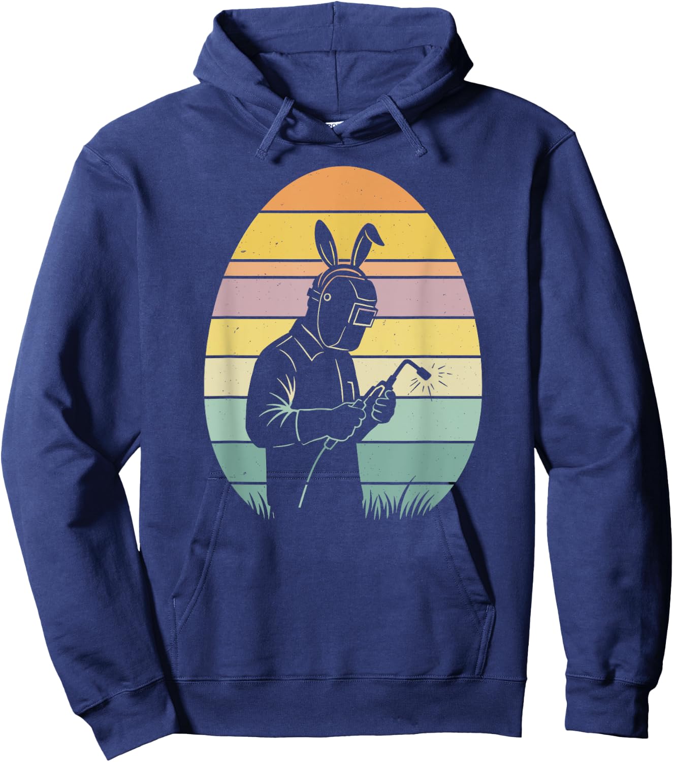 Retro Welding Easter Egg Easter Day Welder Kids Hoodie - Hoodie | Navy