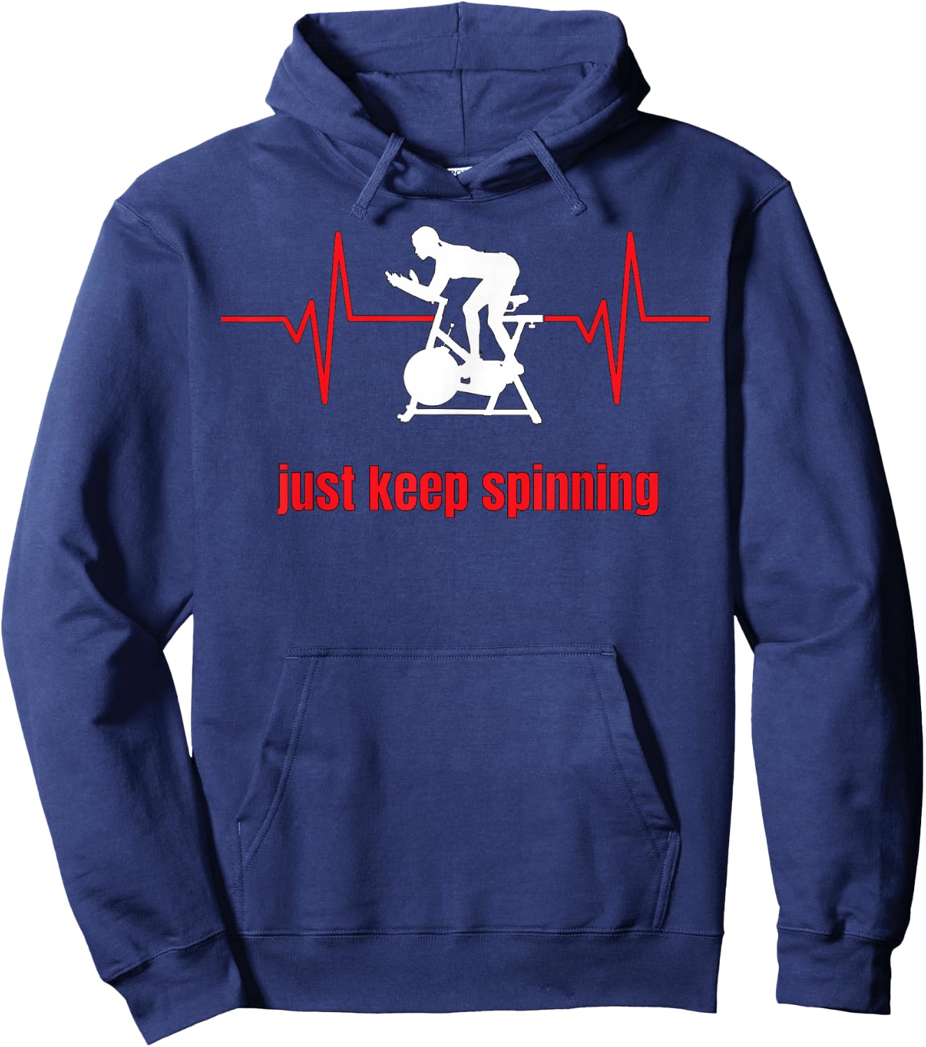 Just Keep Spinning Ekg Woman's Spin Cycle Workout Hoodie - Hoodie | Navy