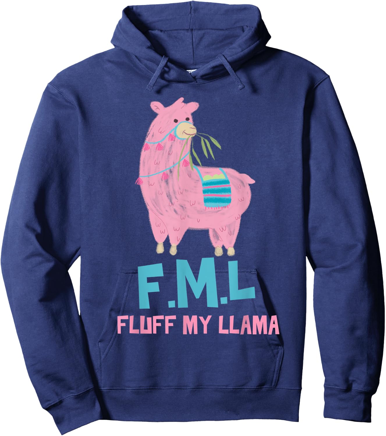 FML Fluff My Llama Cute Animal Hoodie - Hoodie | Navy