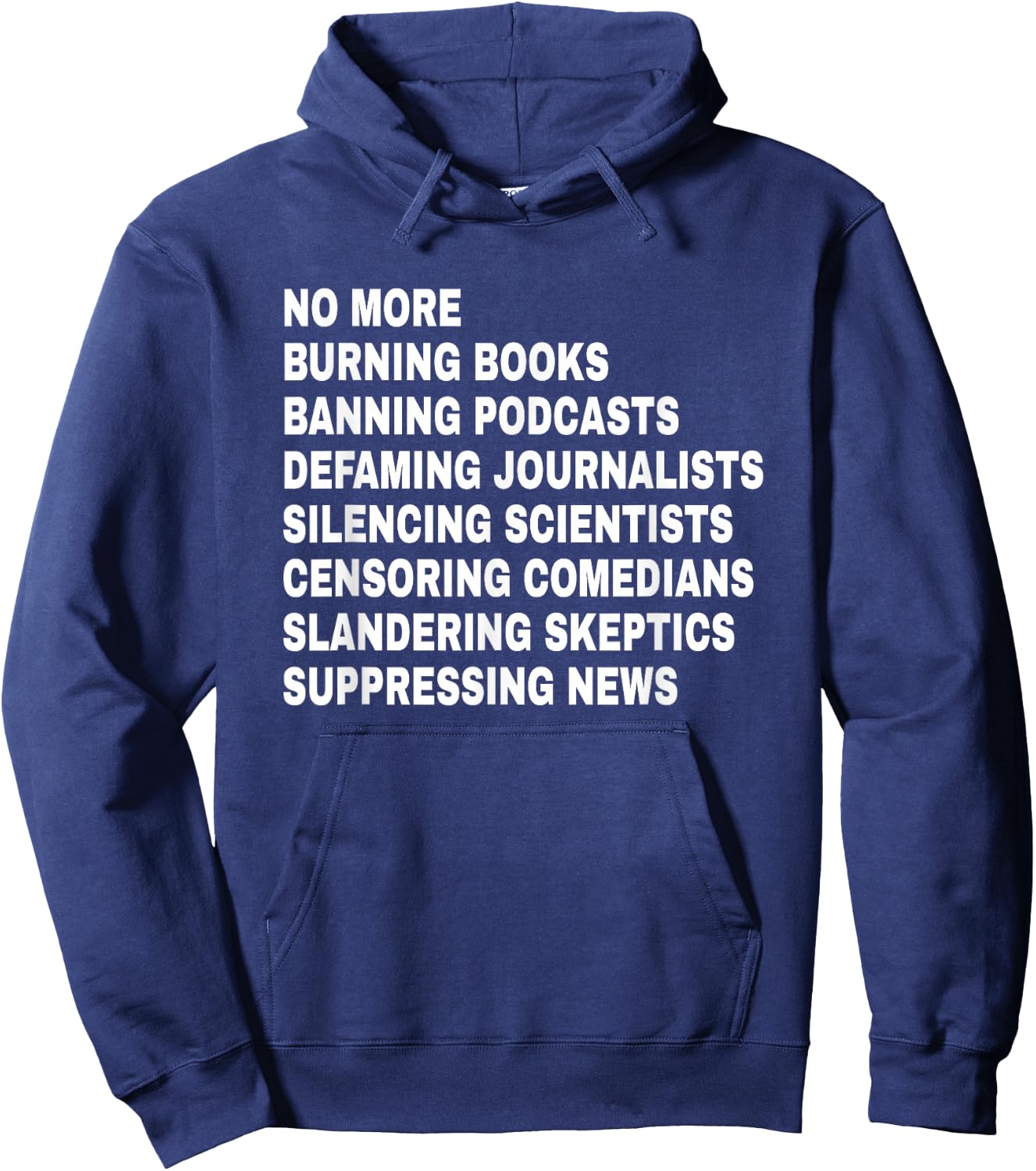 Free Speech Anti Censorship First Amendment Hoodie - Hoodie | Navy
