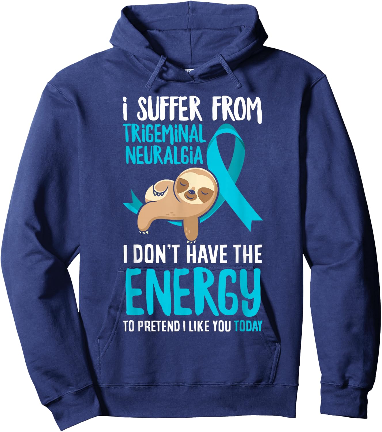 Trigeminal Neuralgia Awareness Apparel & Gifts Trigeminal Neuralgia Warrior - Black, Small Hoodie - Hoodie | Navy