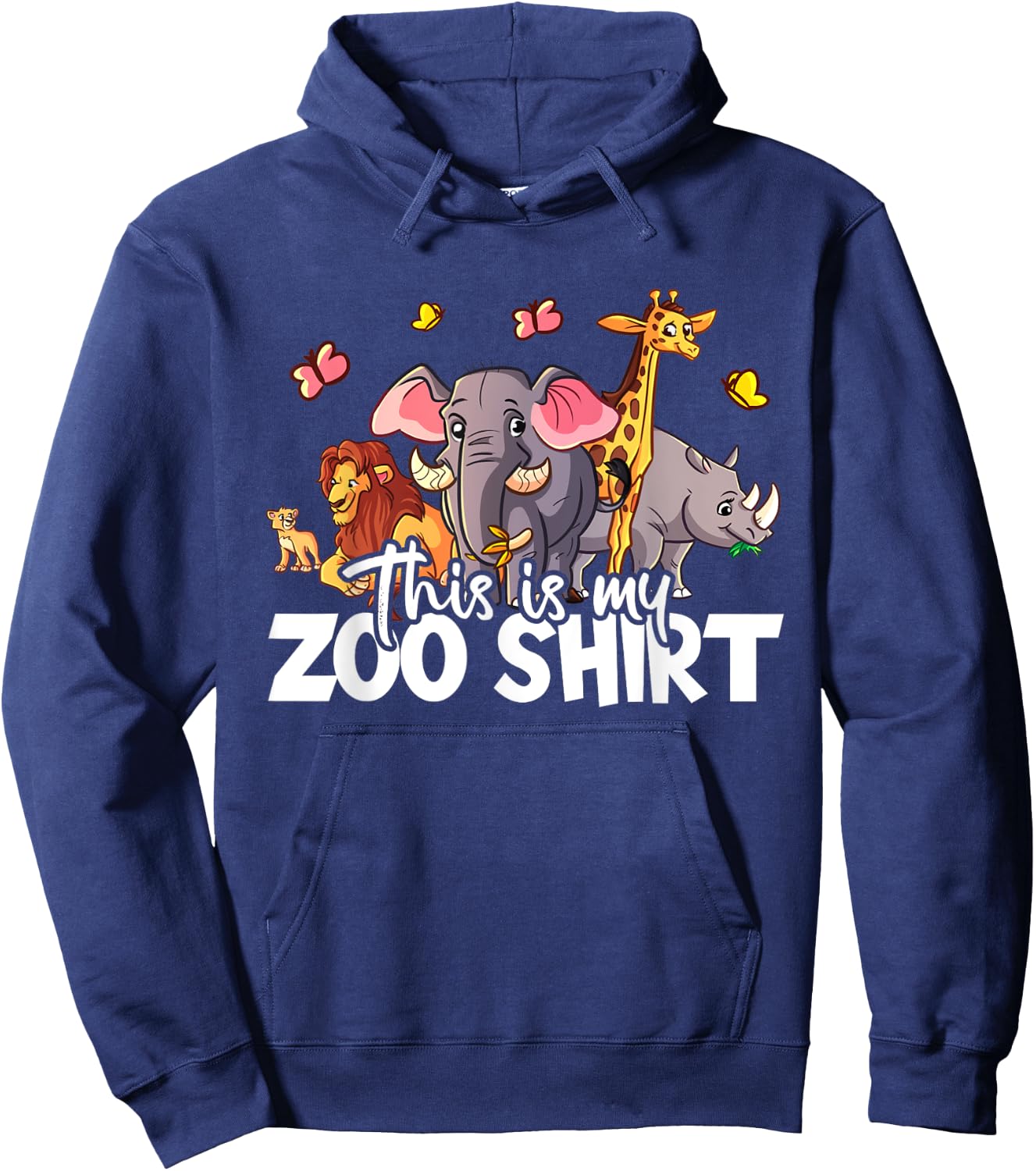 This is my zoo shirt I First zoo trip girls boys toddler Hoodie - Hoodie | Navy