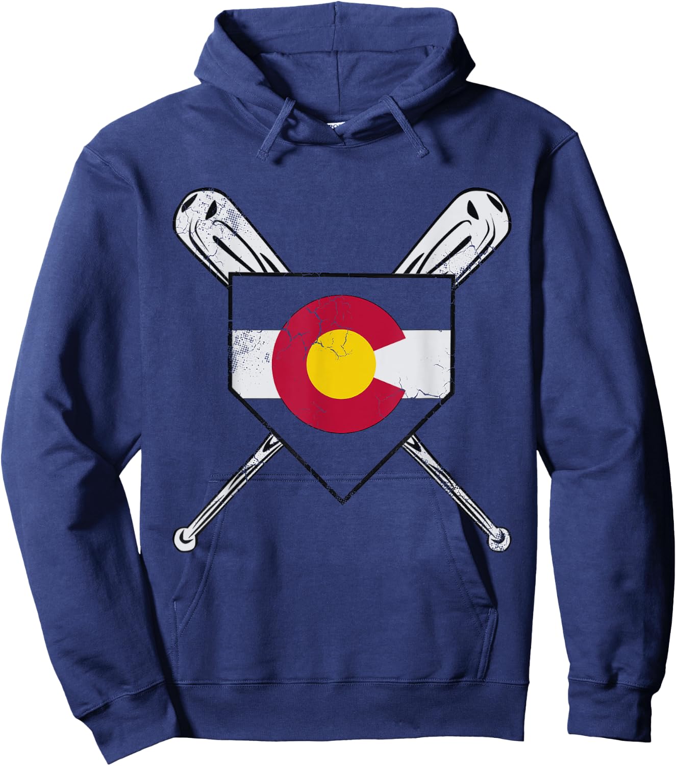 Colorado Flag Baseball Home Team Player Coach Mom Dad Hoodie - Hoodie | Navy