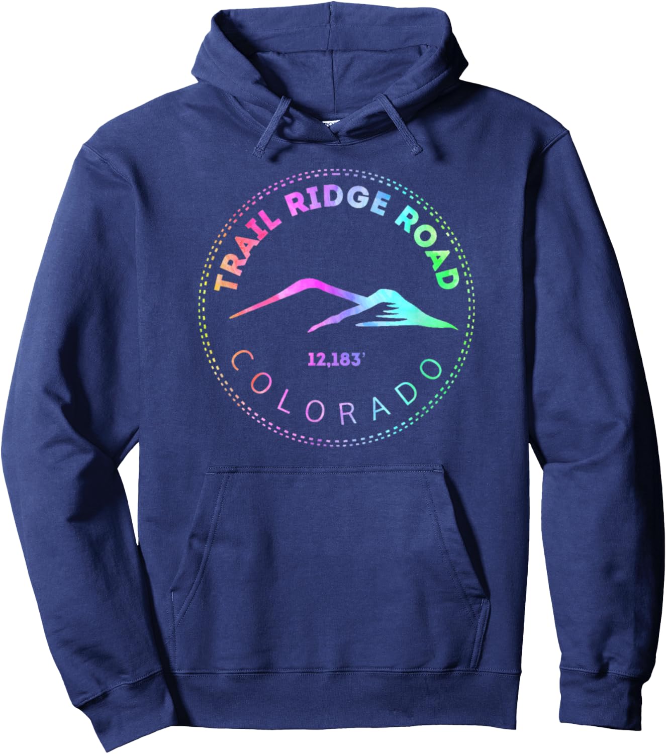 Trail Ridge Road Tie Dye - Elevated Colorado Scenic Byway Hoodie - Hoodie | Navy