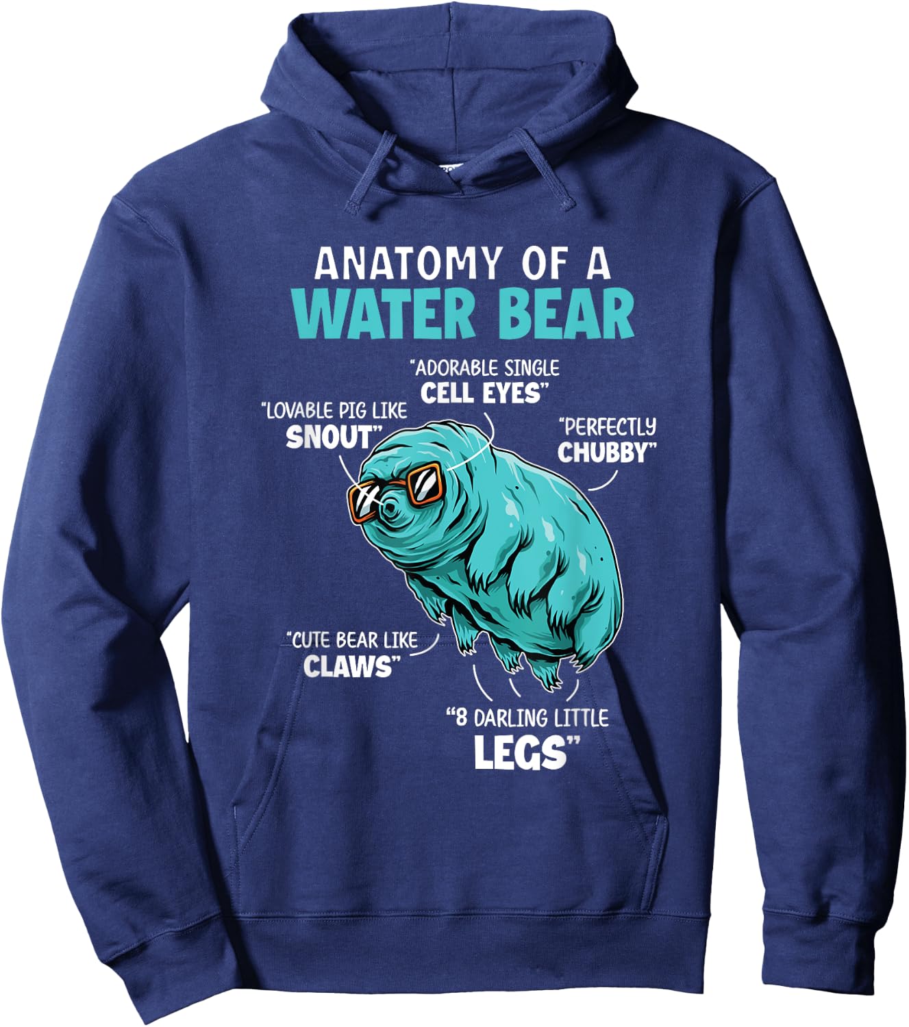 Tardigrade Anatomy Water Bear Funny Science Microbiology Art Hoodie - Hoodie | Navy