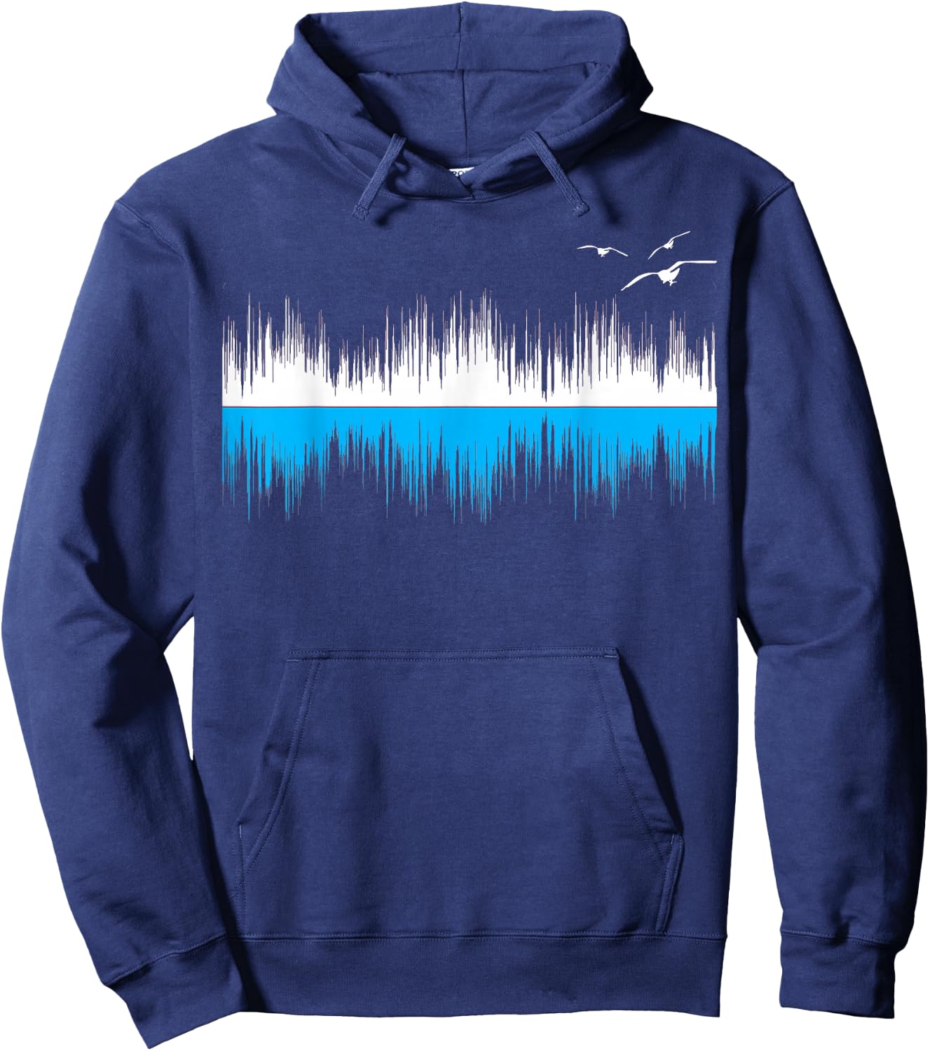 Sheldon Nerdy Seagull Sound Wave Science Ocean Beach Lover Hoodie - Hoodie | Navy
