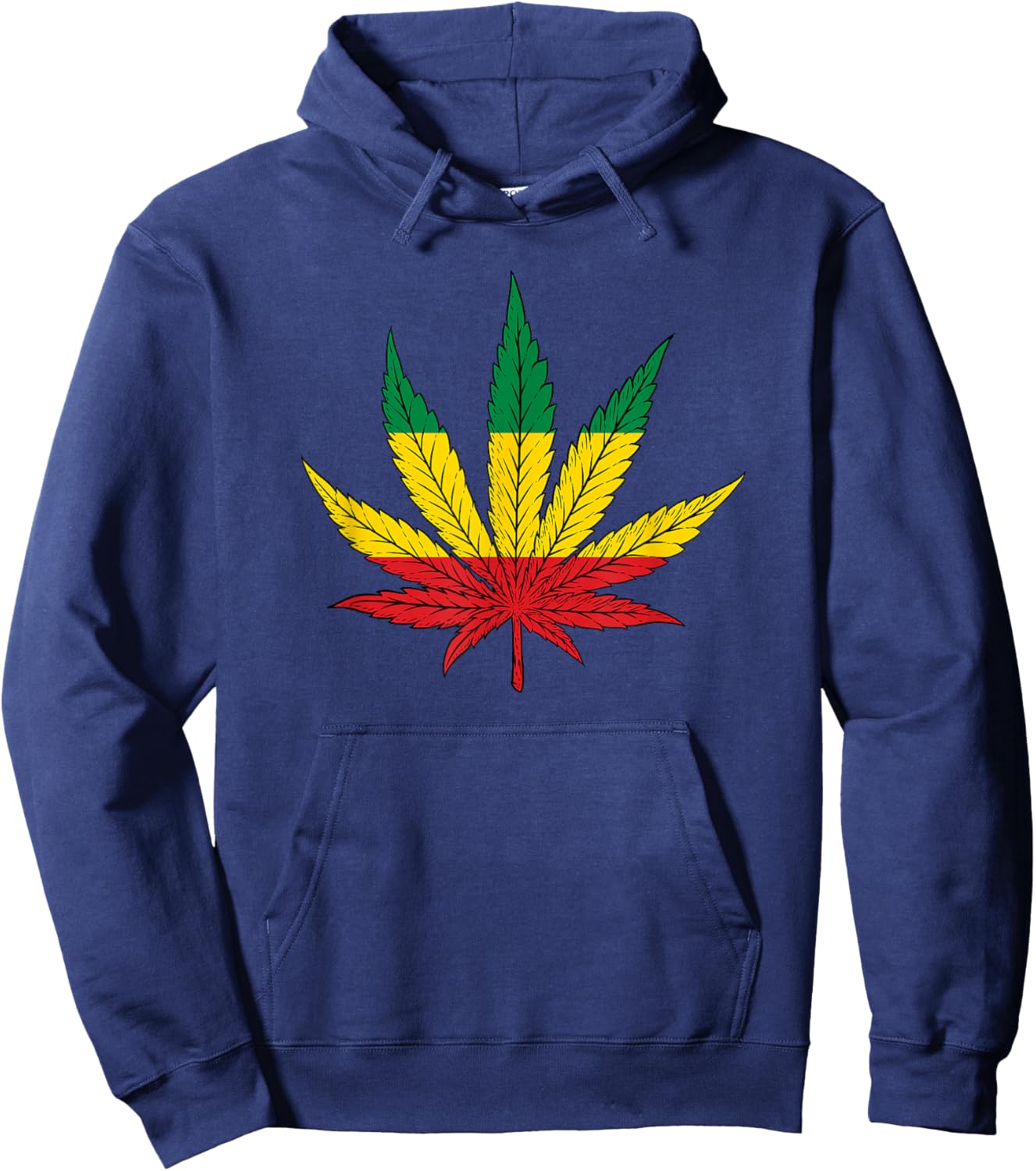 Rastafari Reggae Music Weed Leaf Hoodie - Hoodie | Navy