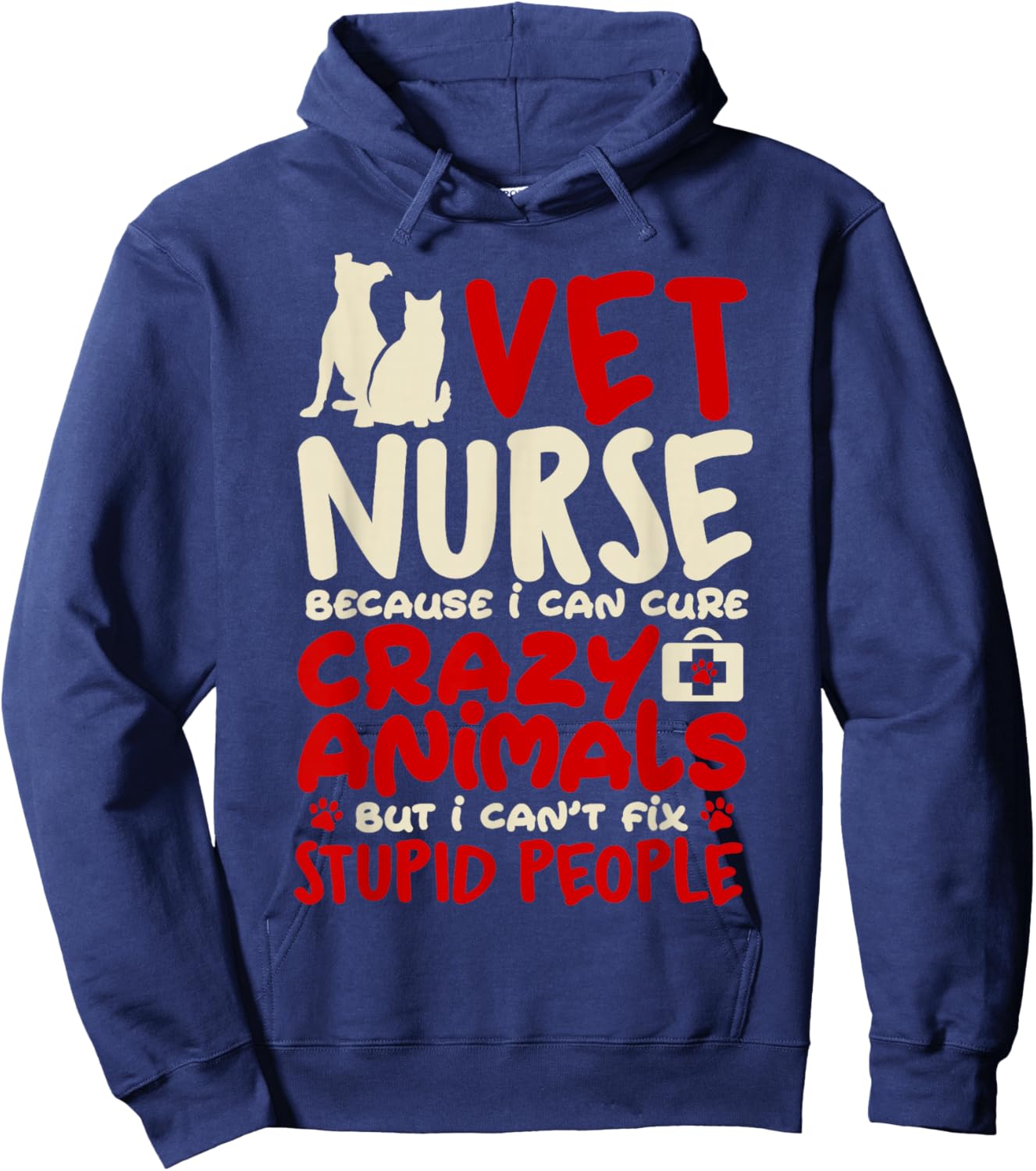 Vet Nurse Funny Nursing Careers Pet Animal Nurse veterinary Hoodie - Hoodie | Navy