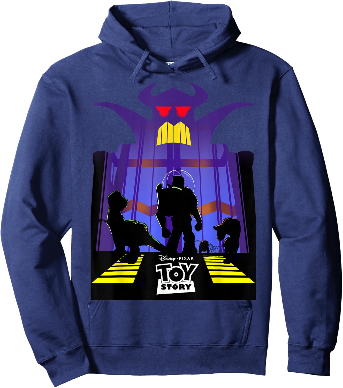 Disney Pixar Toy Story Zurg Frame Buzz Silhouette Logo Hoodie - Hoodie | Navy