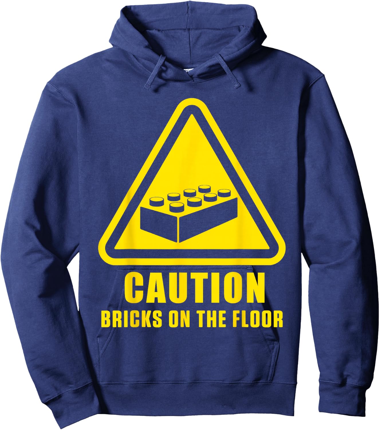 Caution Bricks On Floor Building Blocks Master Builder Hoodie - Hoodie | Navy