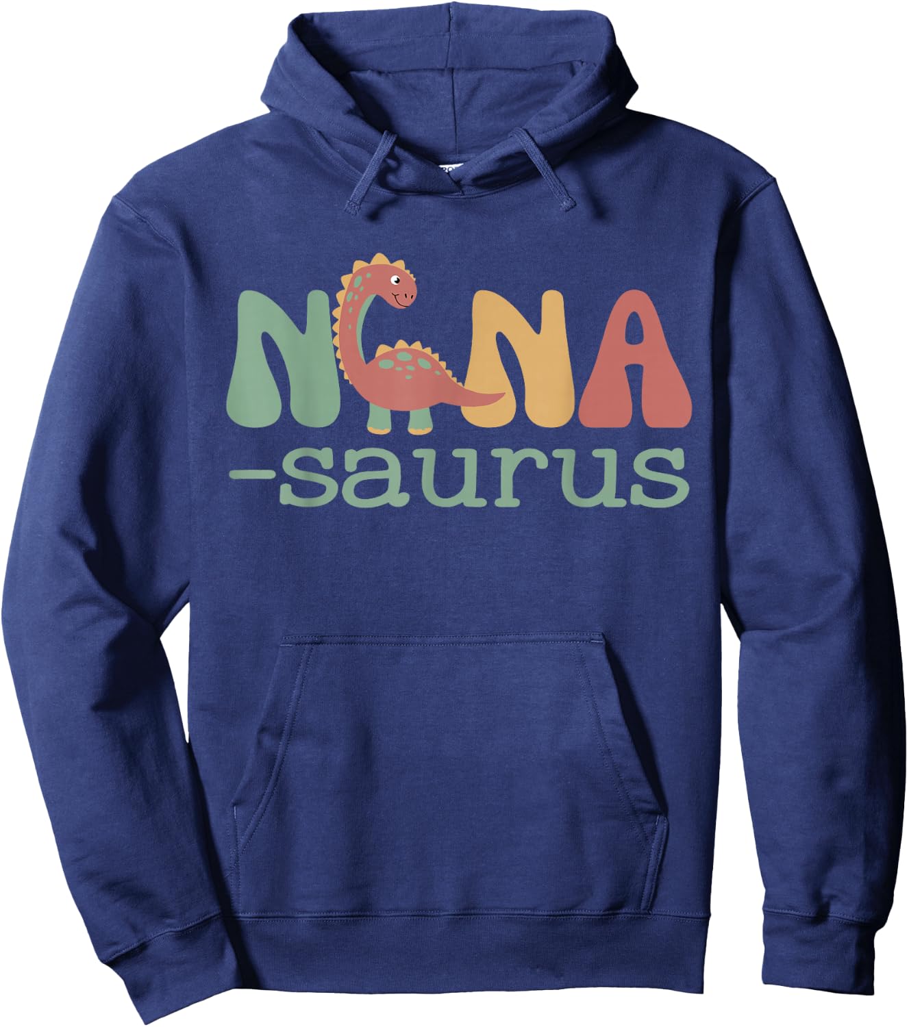 Nanasaurus T Rex Dinosaur Nana Saurus Family Matching Retro Hoodie - Hoodie | Navy