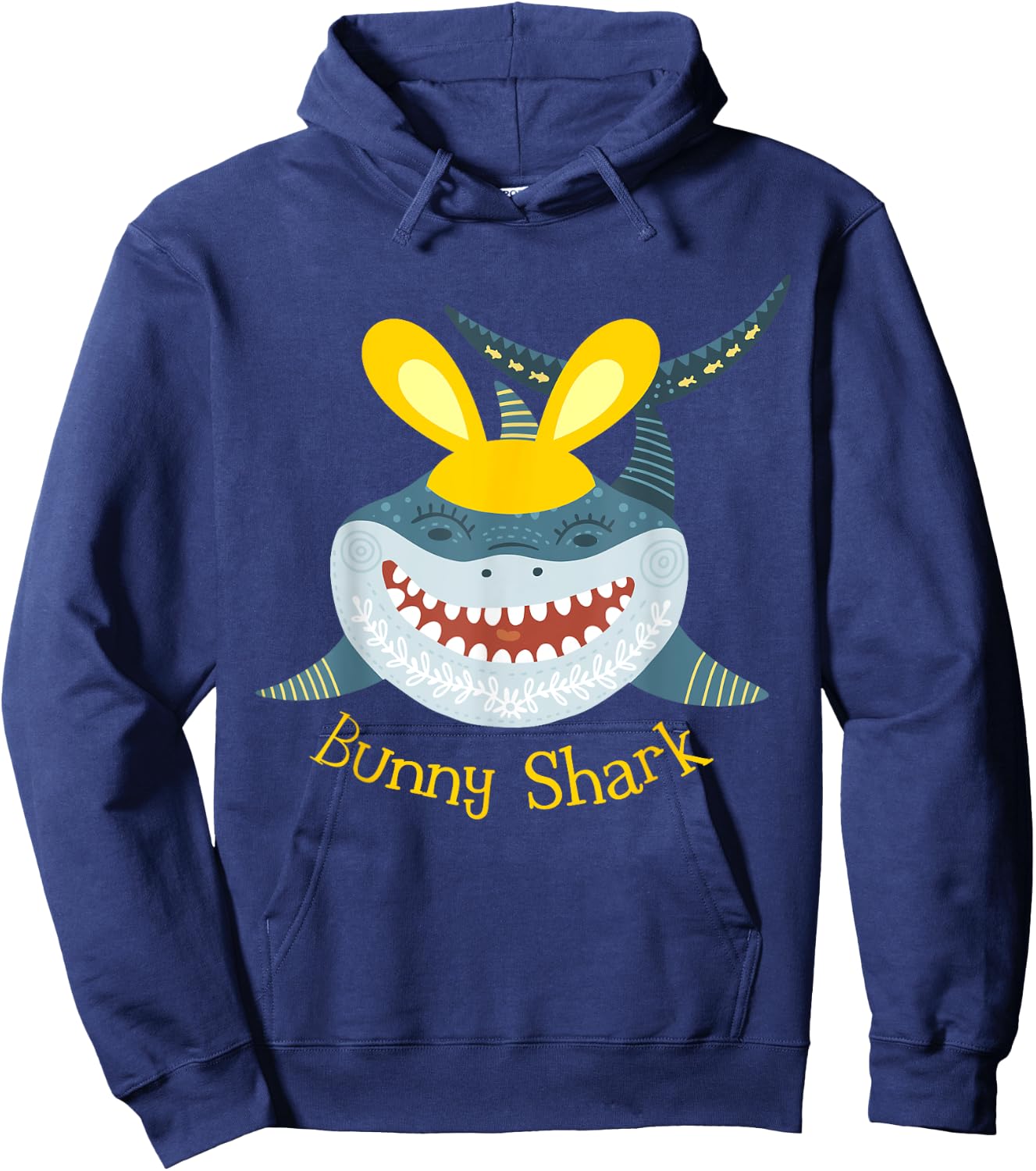 Bunny Shark Funny Easter for Boys, Girls, Men, and Women Hoodie - Hoodie | Navy