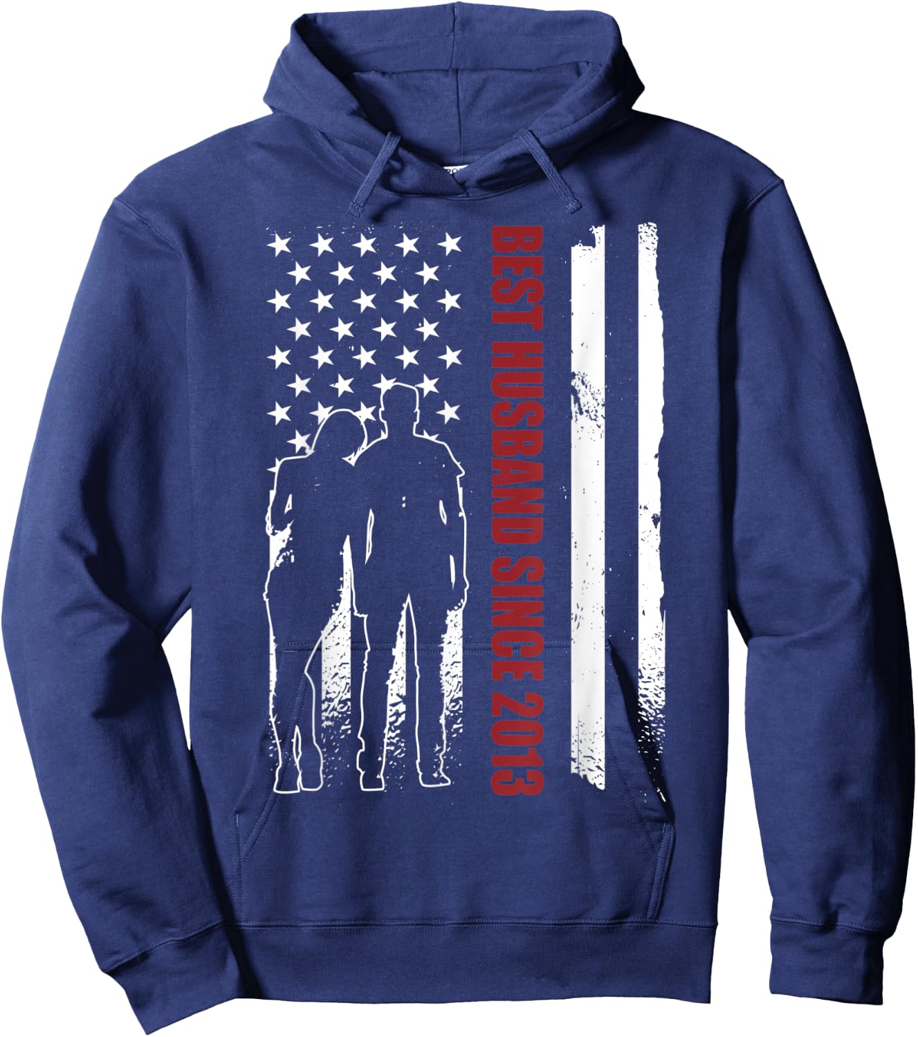 9th Wedding Anniversary Retro Best Husband Since 2013 Hoodie - Hoodie | Navy