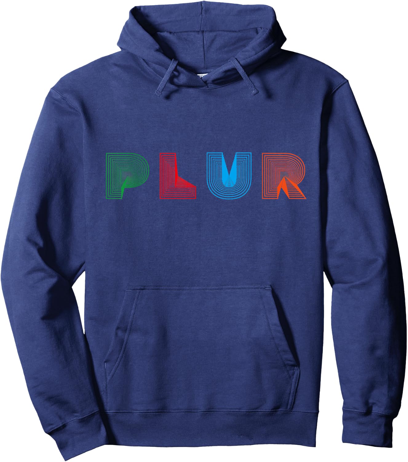 PLUR, Peace Love Unity Respect, EDM, Techno, House, Festival Hoodie - Hoodie | Navy