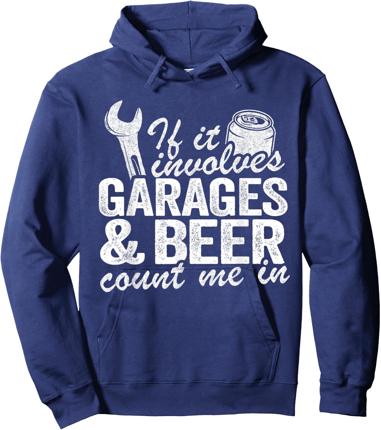 Garages & Beer Day Drinking Mechanic Dad Garage Drinker Hoodie - Hoodie | Navy