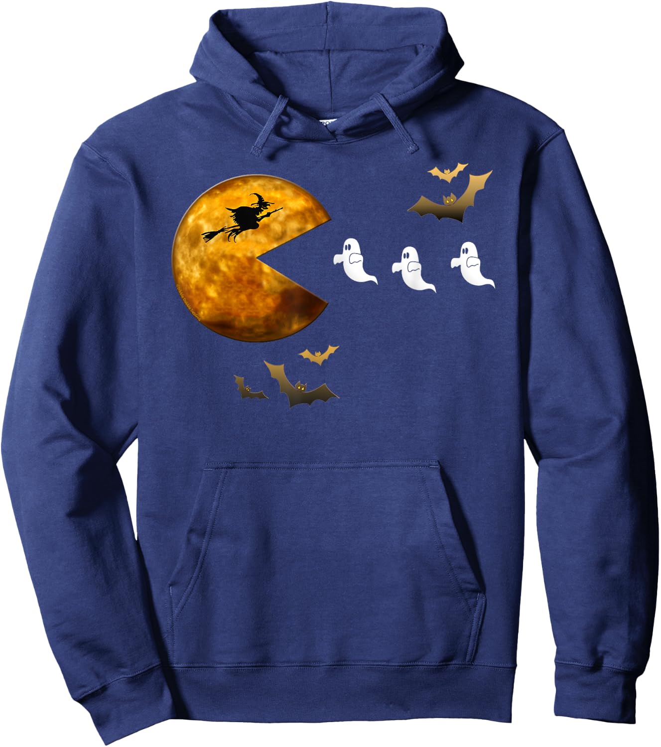 Fun Halloween Full Moon Eating Ghosts - Halloween Hoodie - Hoodie | Navy
