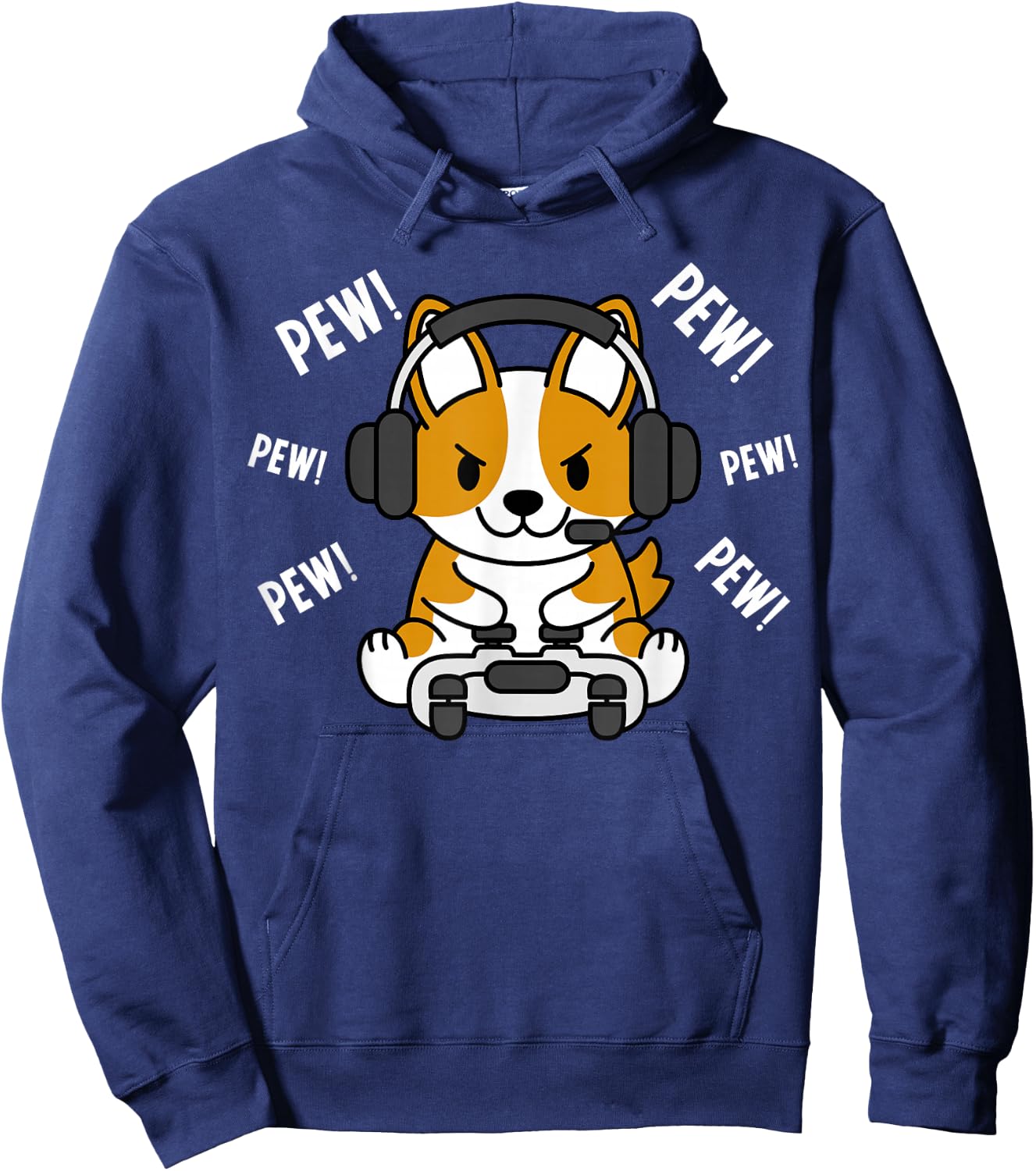 Gamer Corgi Gaming Dog Hoodie - Hoodie | Navy