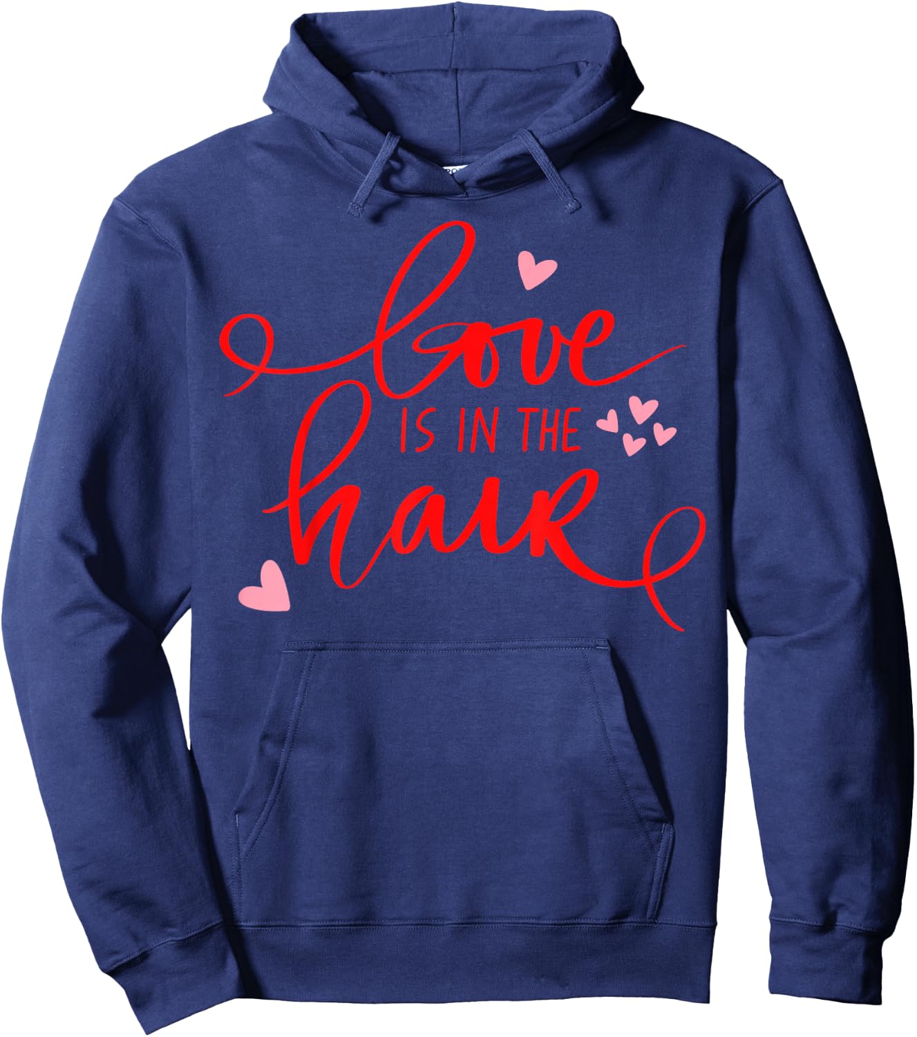 Love is in The Hair Barber Valentines Day Shirt Hair Dresser Hoodie - Hoodie | Navy