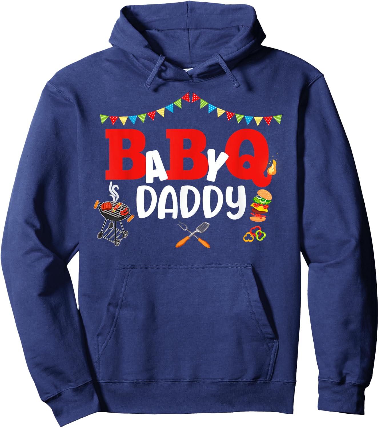 BBQ Baby Shower Gender Reveal Matching Group Outfit Hoodie - Hoodie | Navy
