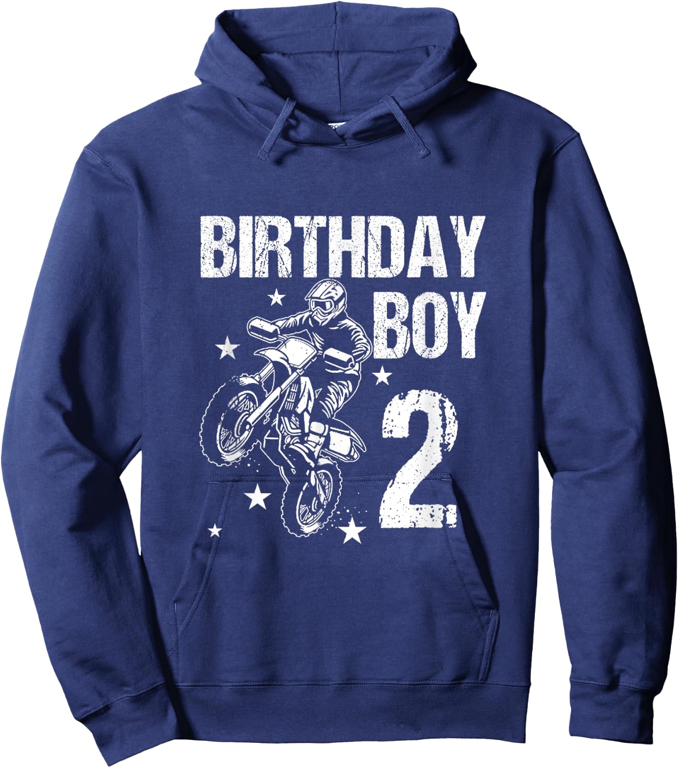 Kids 2 Years old Birthday Shirt 2nd Boy Dirt Bike Motorcycle Hoodie - Hoodie | Navy