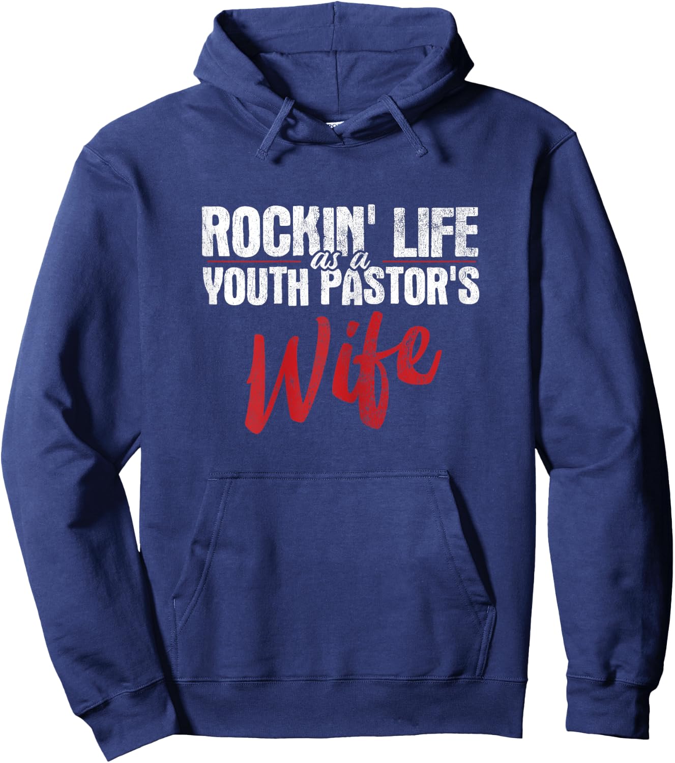 Rockin Life As A Youth Pastor's Wife Christian Pastor Hoodie - Hoodie | Navy
