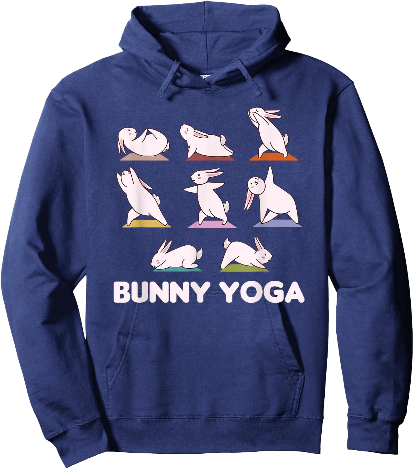 Bunny Yoga Cute Rabbits Do Sport Bunny Yoga Hoodie - Hoodie | Navy