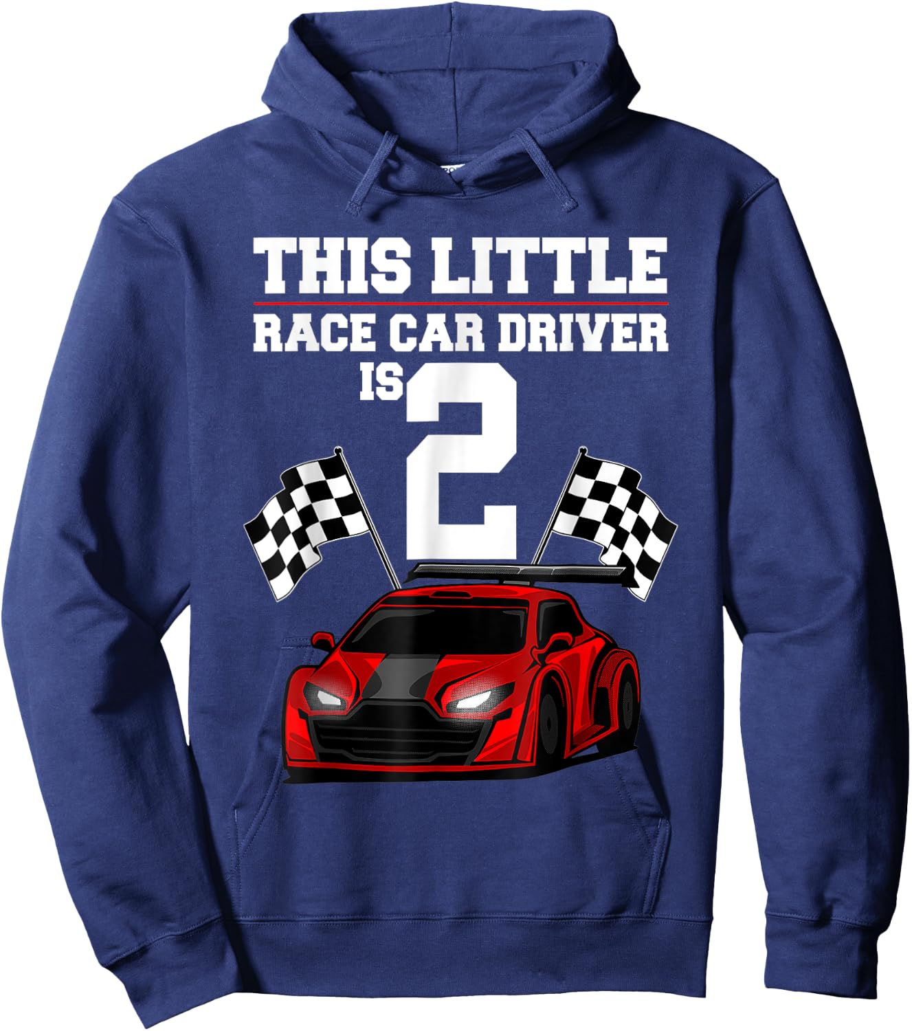 2nd Birthday Gift Boys 2 Years Old Race Car Drivers Hoodie - Hoodie | Navy