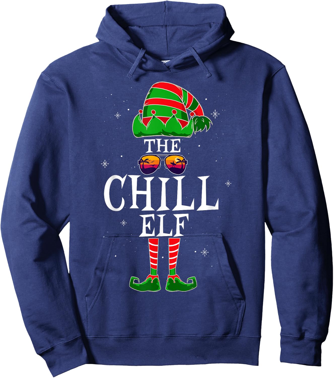 The Chill Elf Group Matching Family Christmas Holiday Funny Hoodie - Hoodie | Navy