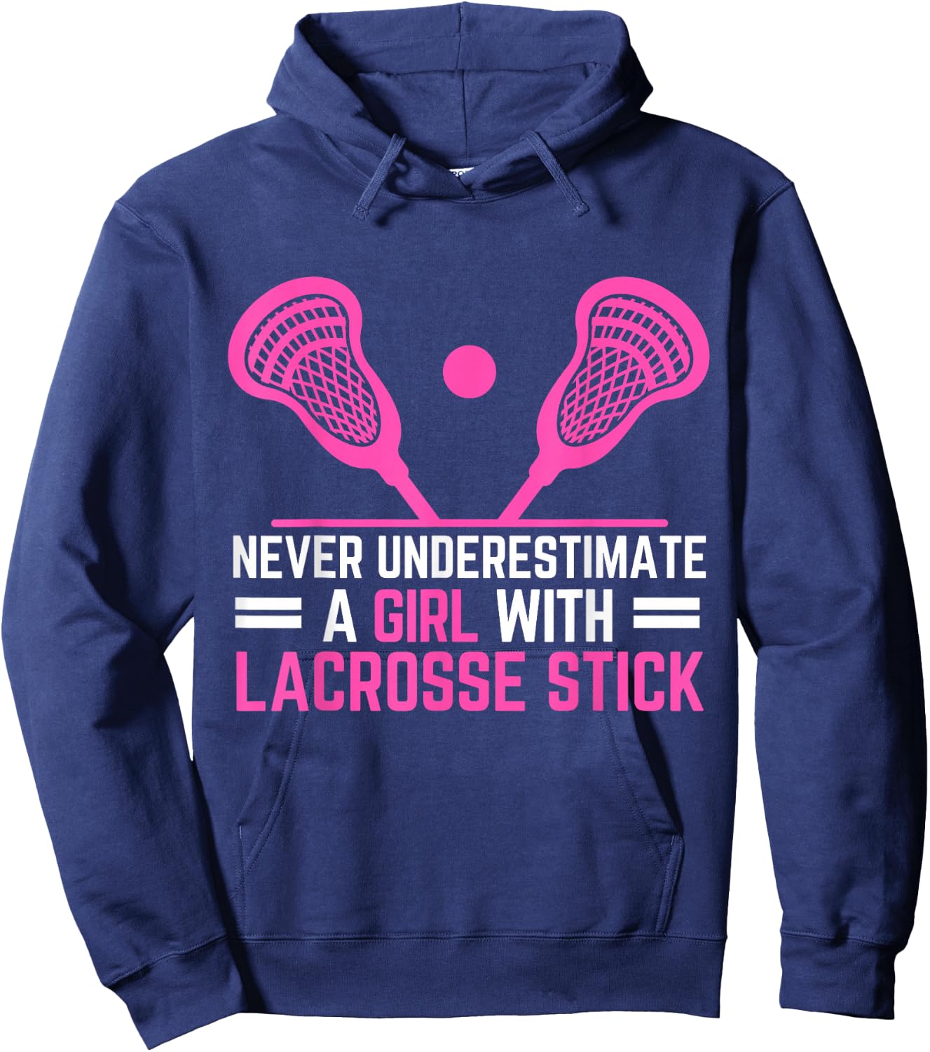 Funny Lacrosse Player A Girl With A Lacrosse Stick Hoodie - Hoodie | Navy