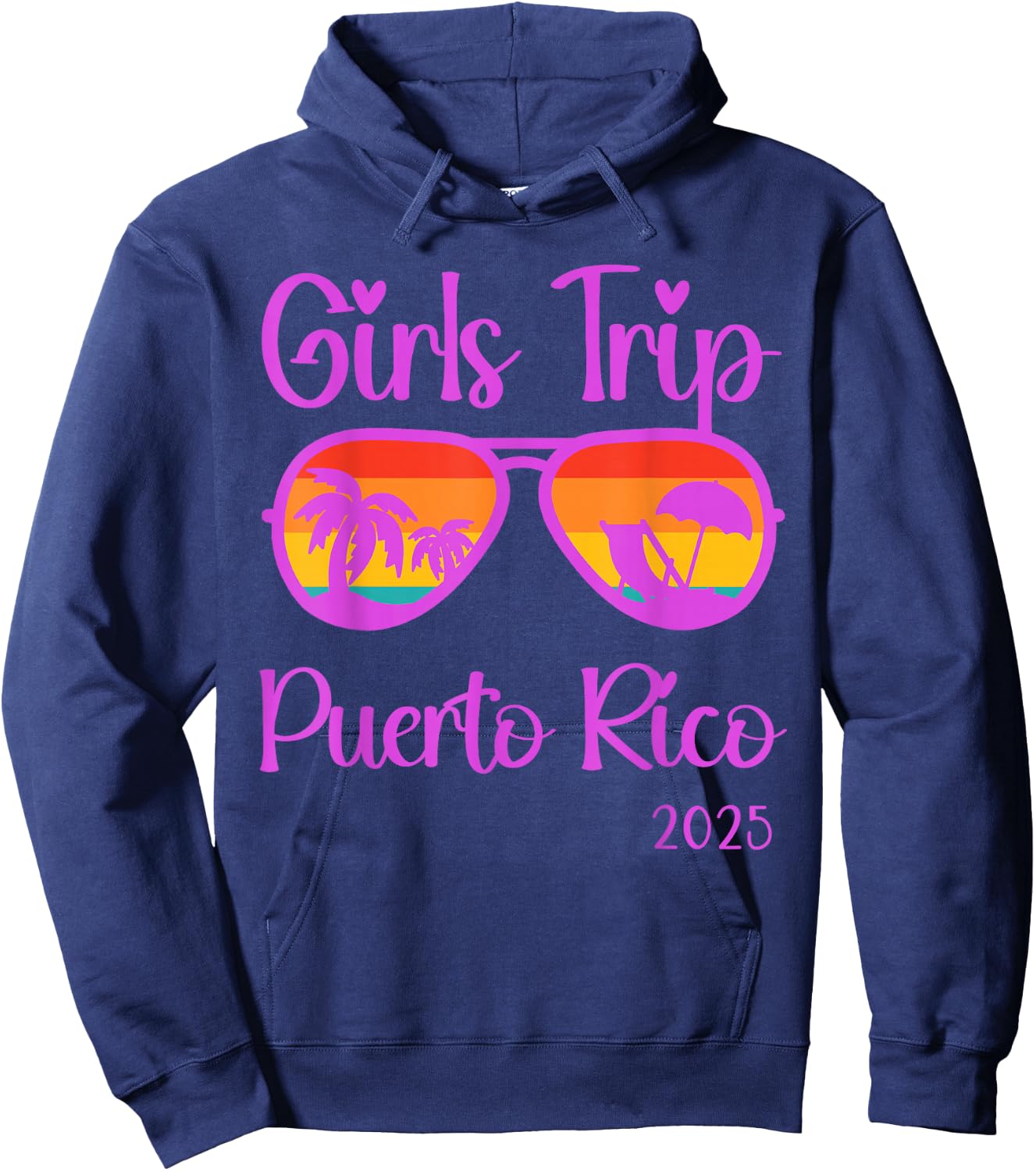 Girls Trip 2025 Puerto Rico Weekend Summer Vacation Hoodie - Hoodie | Navy