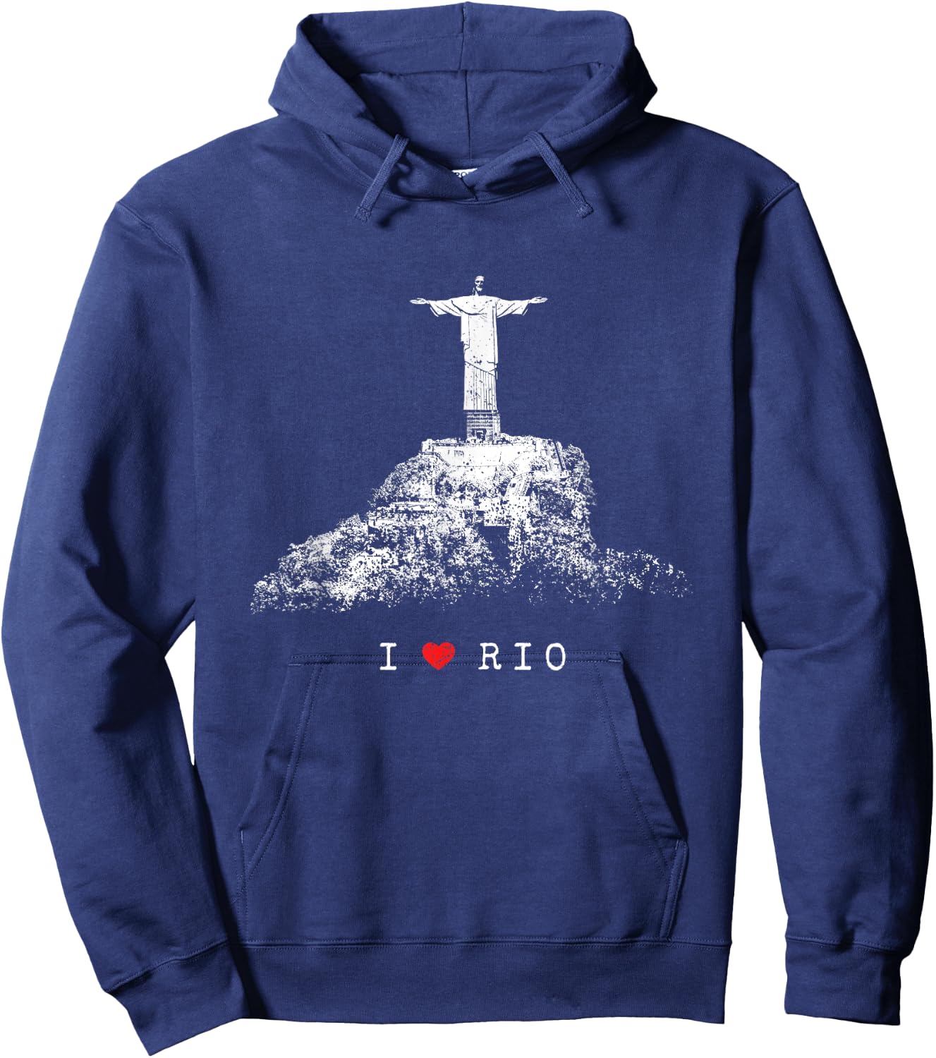 Rio de Janeiro Skyline Statue of Jesus Christ Brazil Love Hoodie - Hoodie | Navy