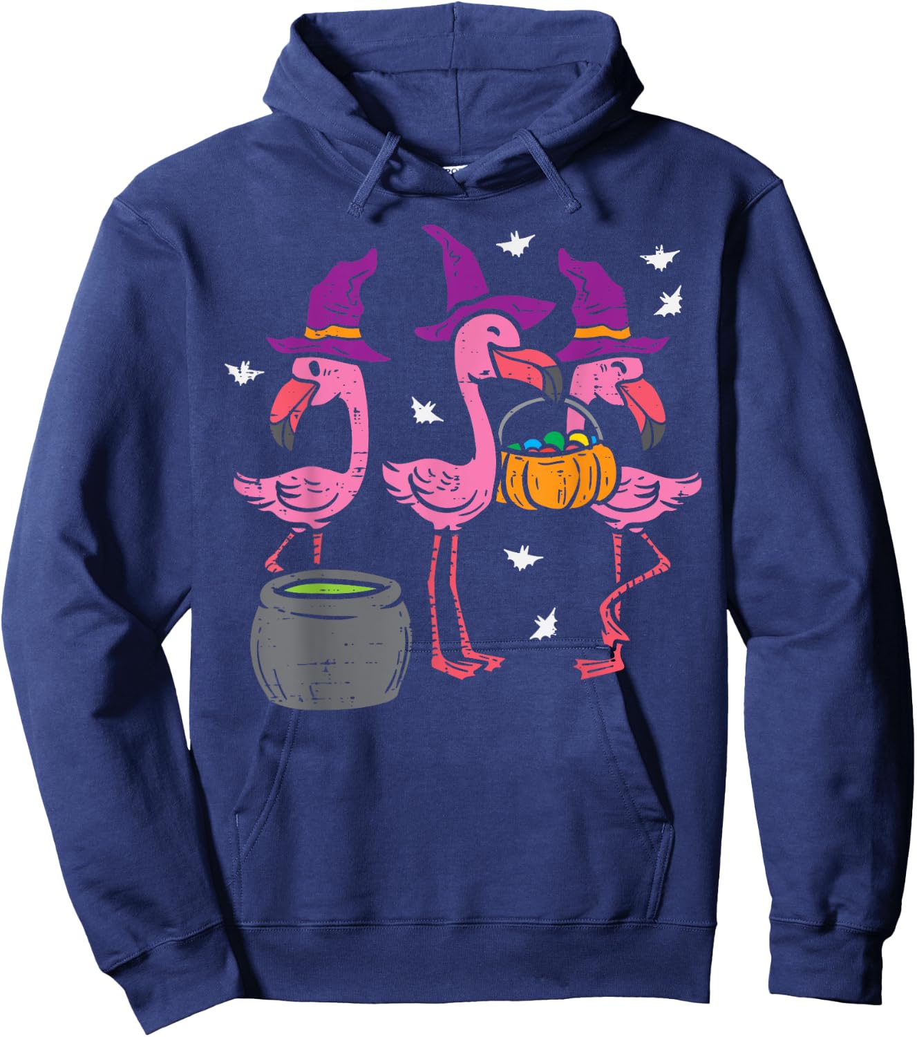 Witch Flamingos Animal Bird Flamingoween Halloween Women Hoodie - Hoodie | Navy