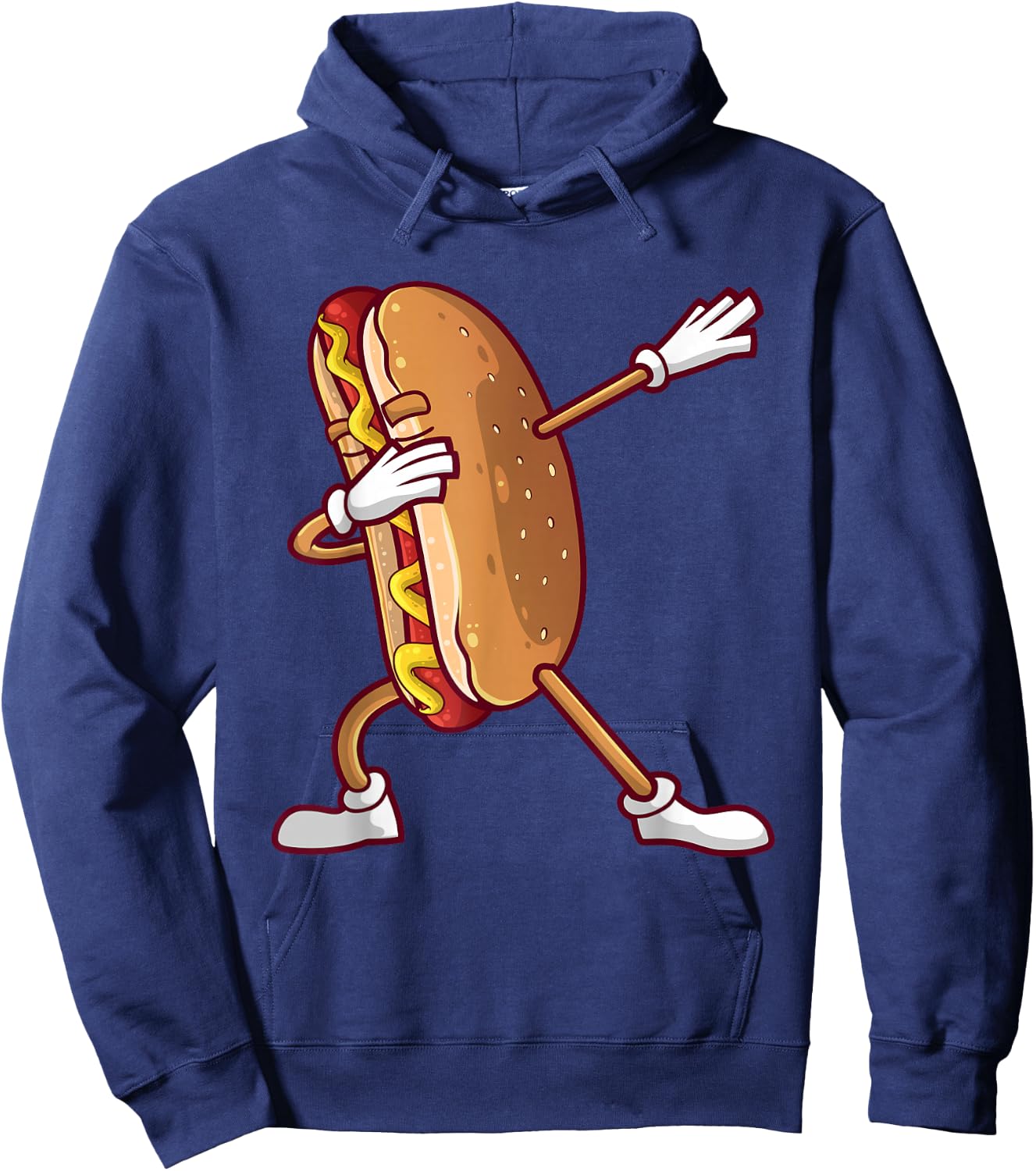Cute Dabbing Hot Dog Design for Kids Men Women Dancing Food Small Hoodie - Hoodie | Navy